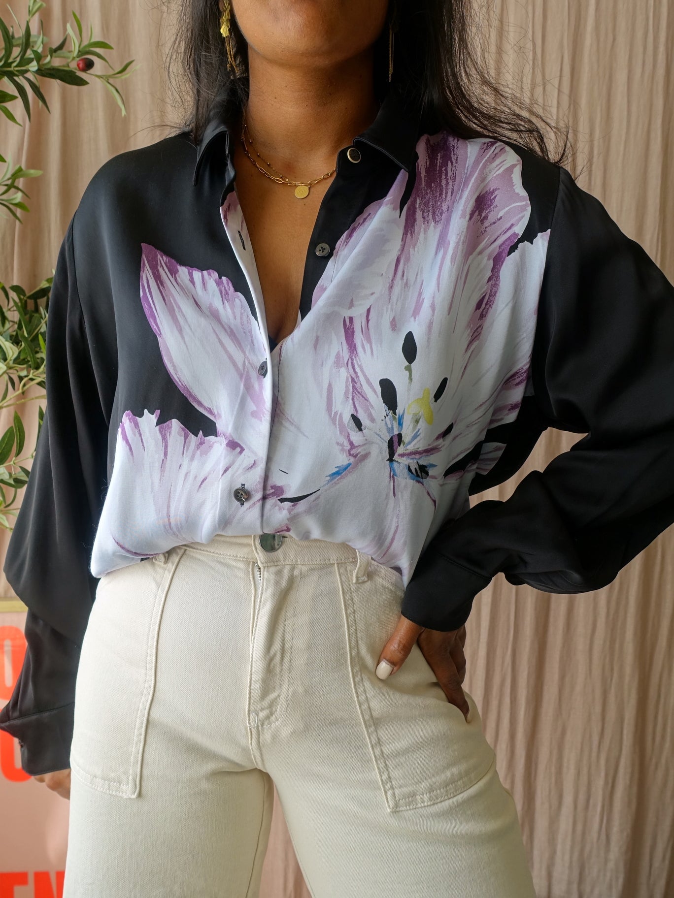Scotch & Soda oversized shirt tulip print
