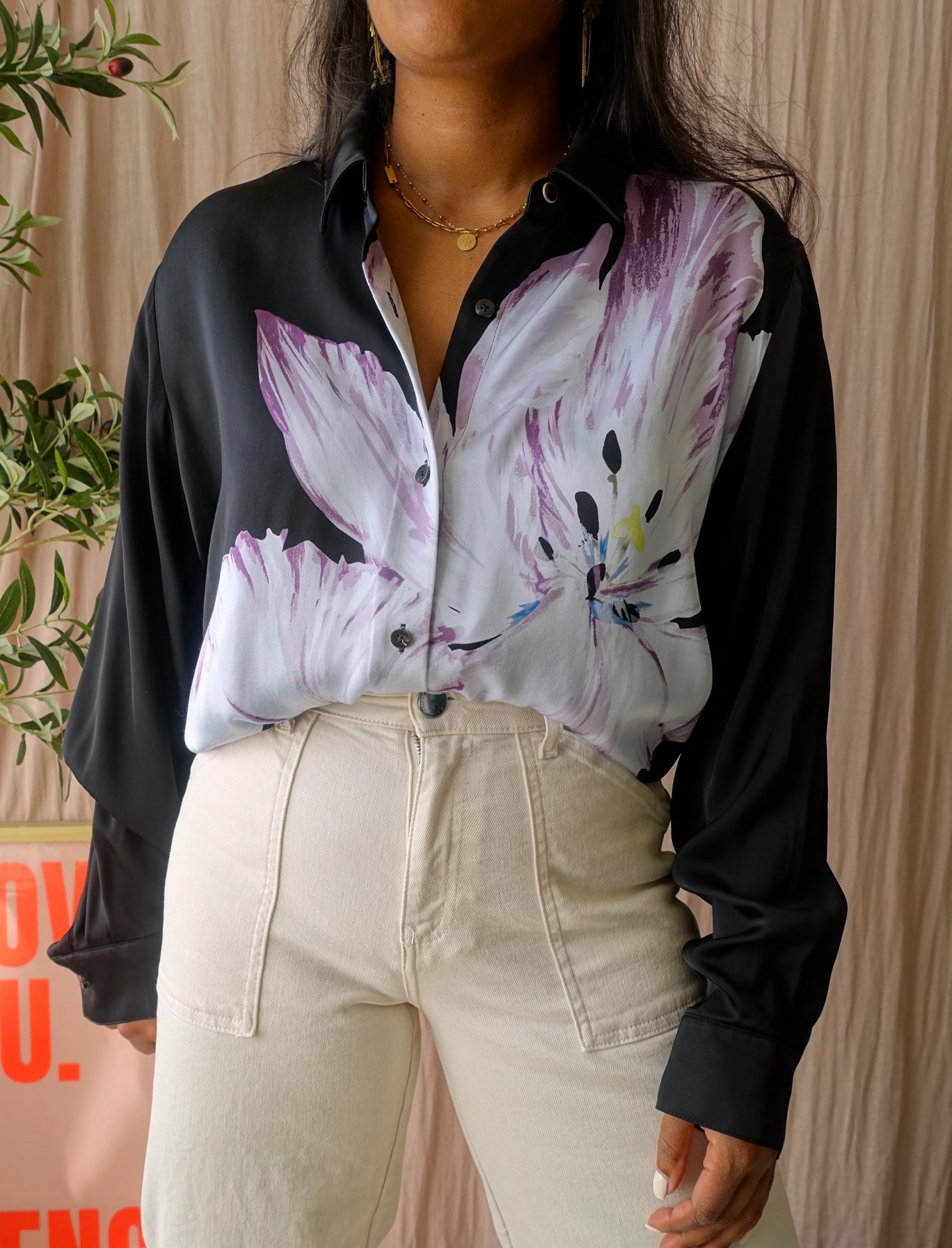 Scotch & Soda oversized shirt tulip print