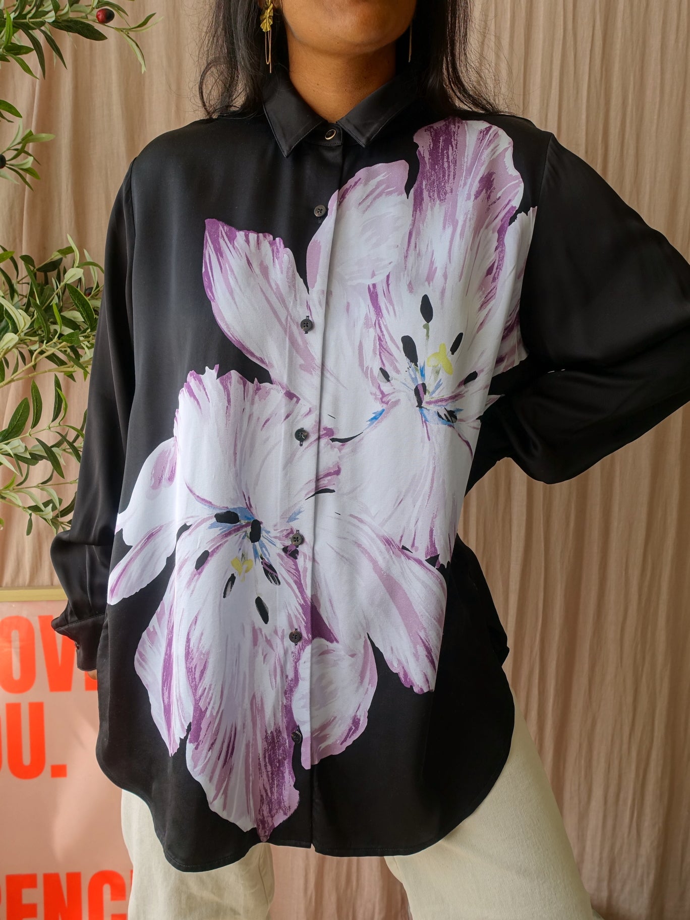 Scotch & Soda oversized shirt tulip print