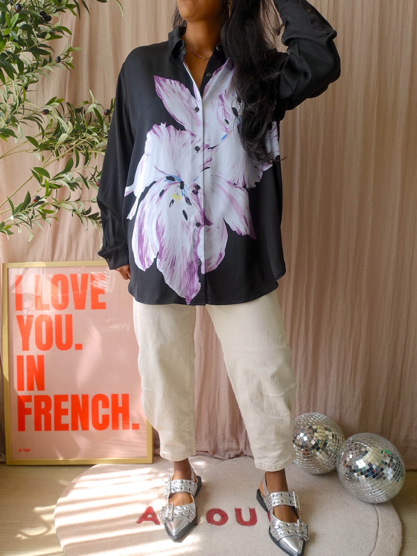 Scotch & Soda oversized shirt tulip print