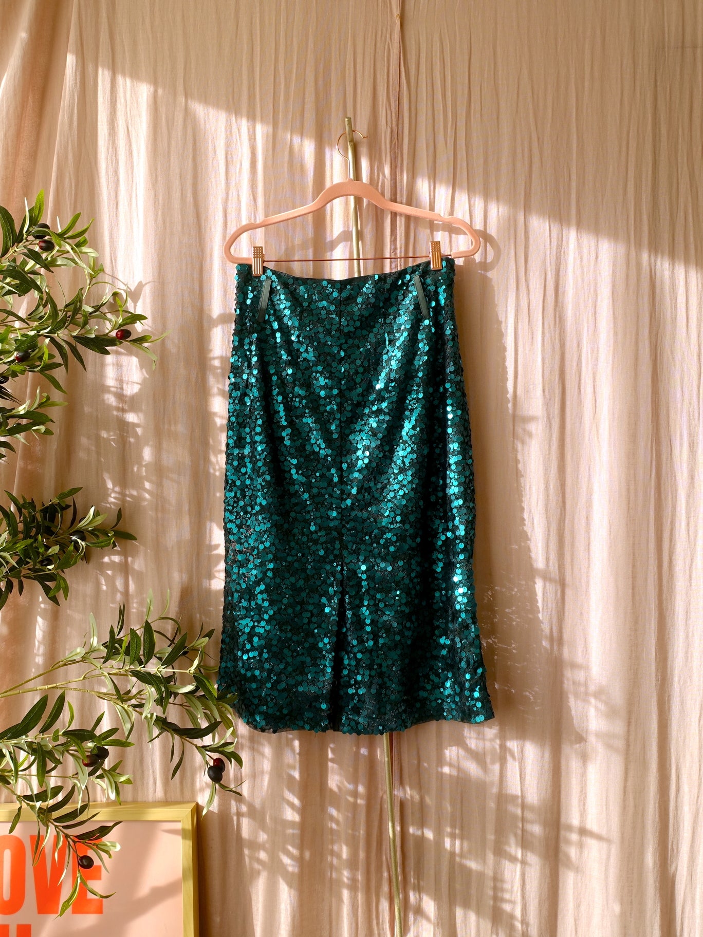 Scotch & Soda sequin midi rok deep teal