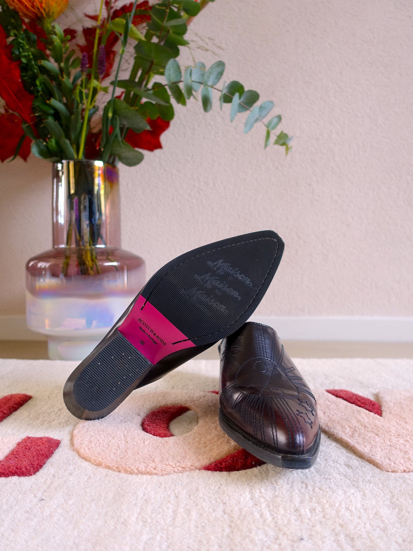 Scotch & Soda western mules dark wine