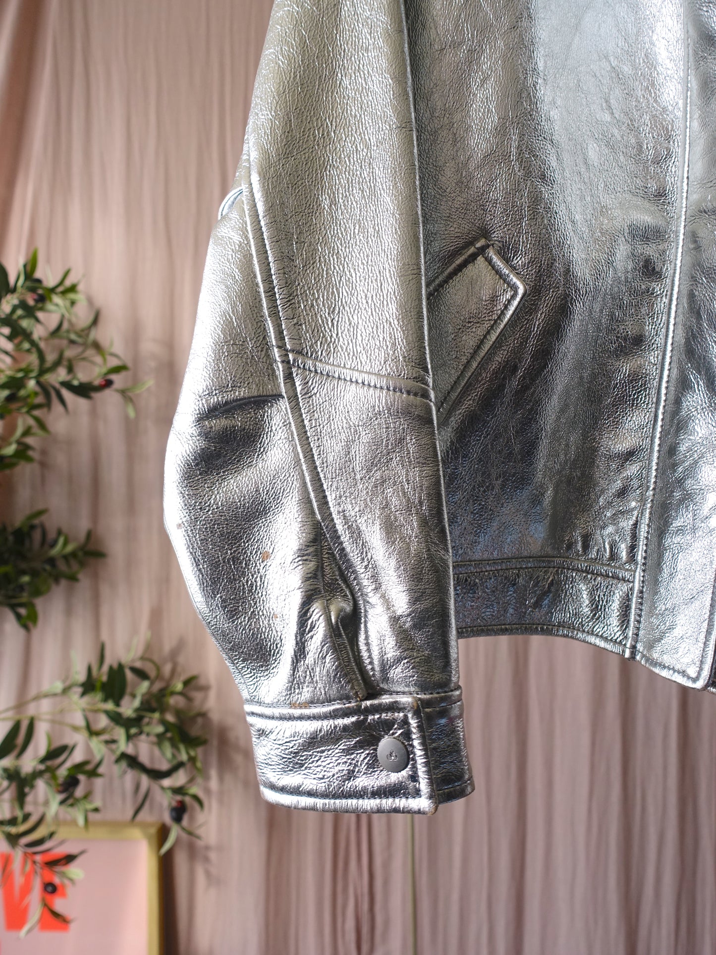 Scotch & Soda premium metallic leather jacket