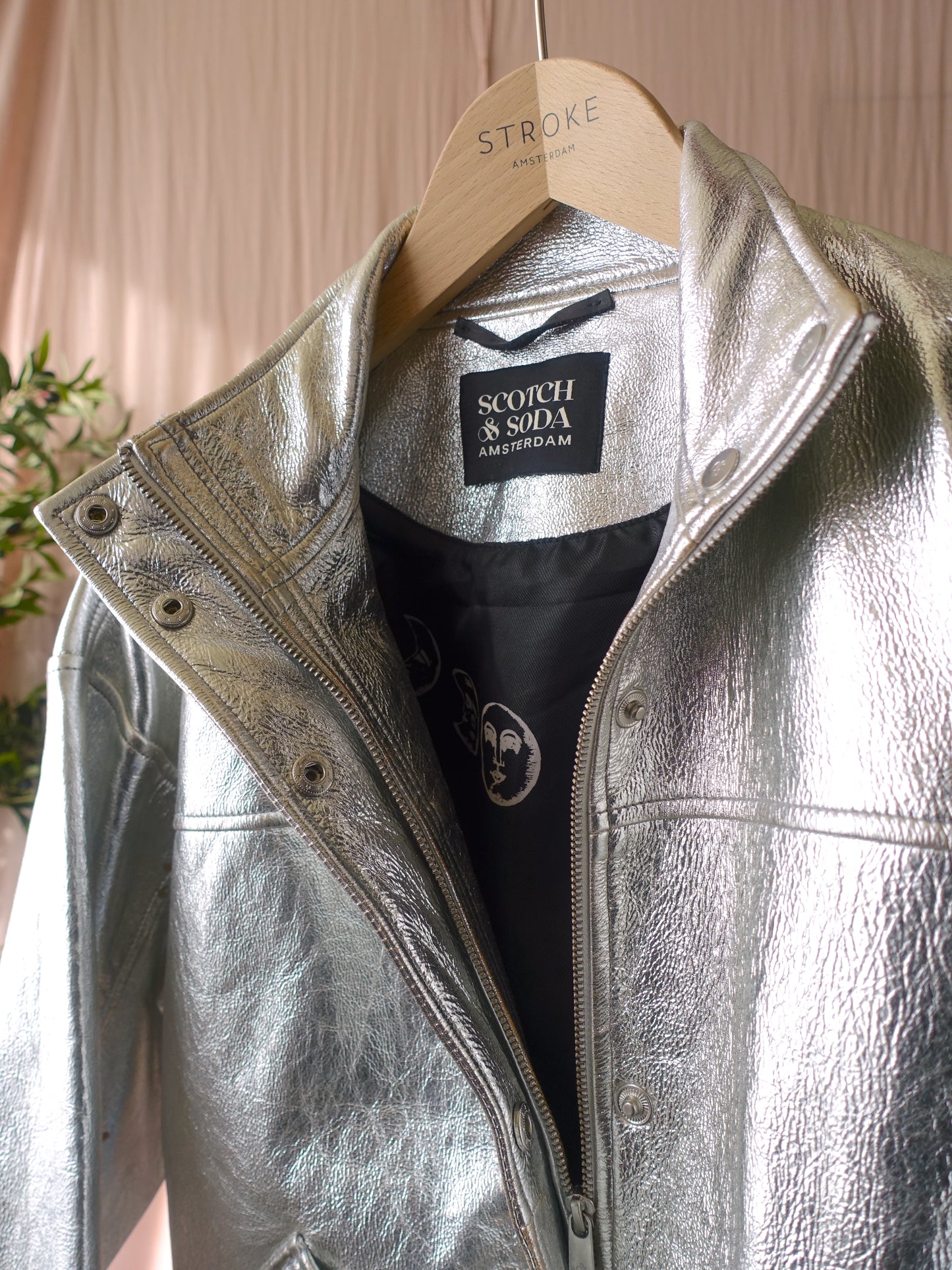 Scotch & Soda premium metallic leather jacket