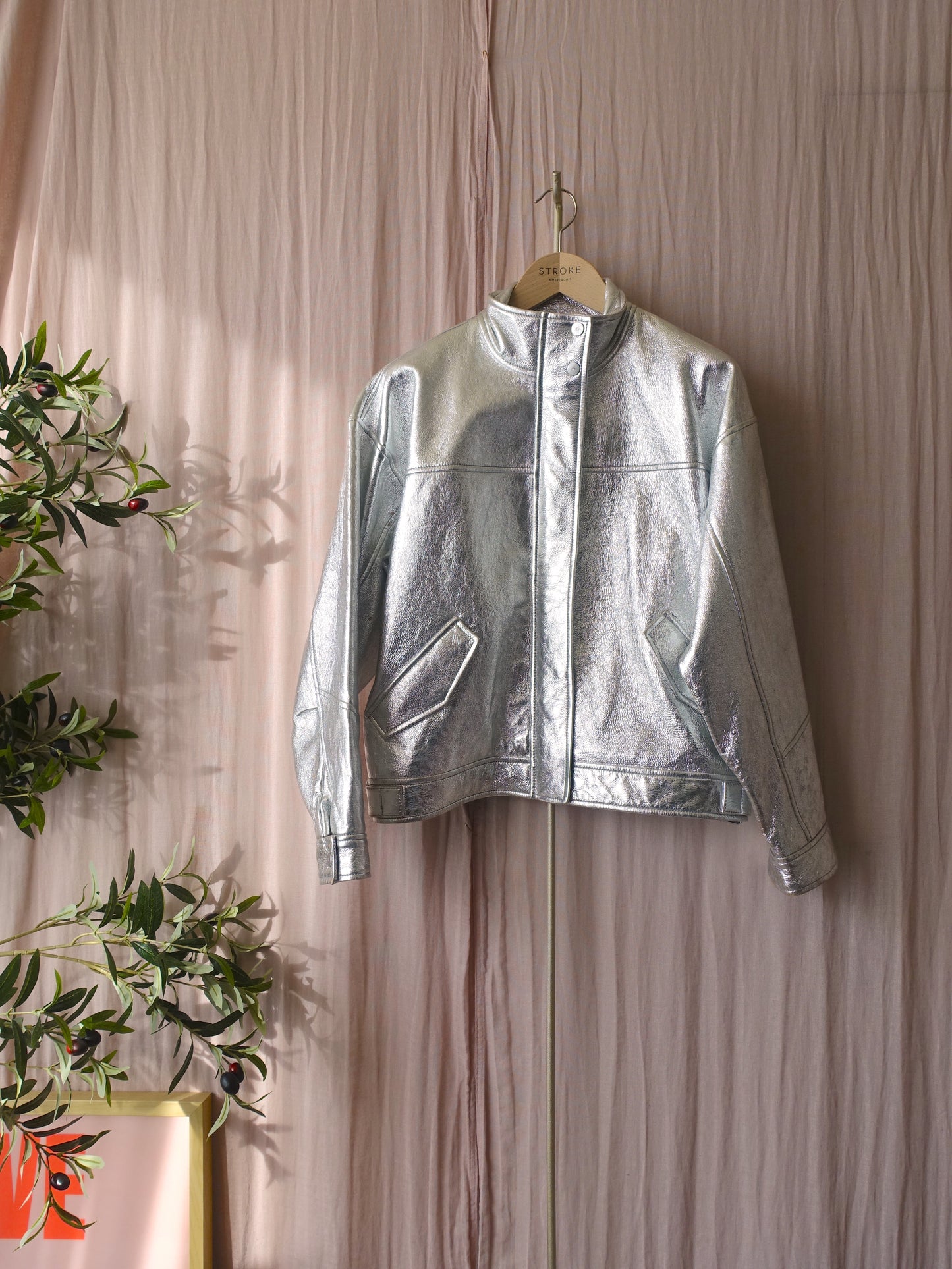 Scotch & Soda premium metallic leather jacket