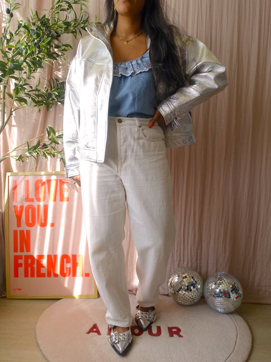 Scotch & Soda premium metallic leather jacket