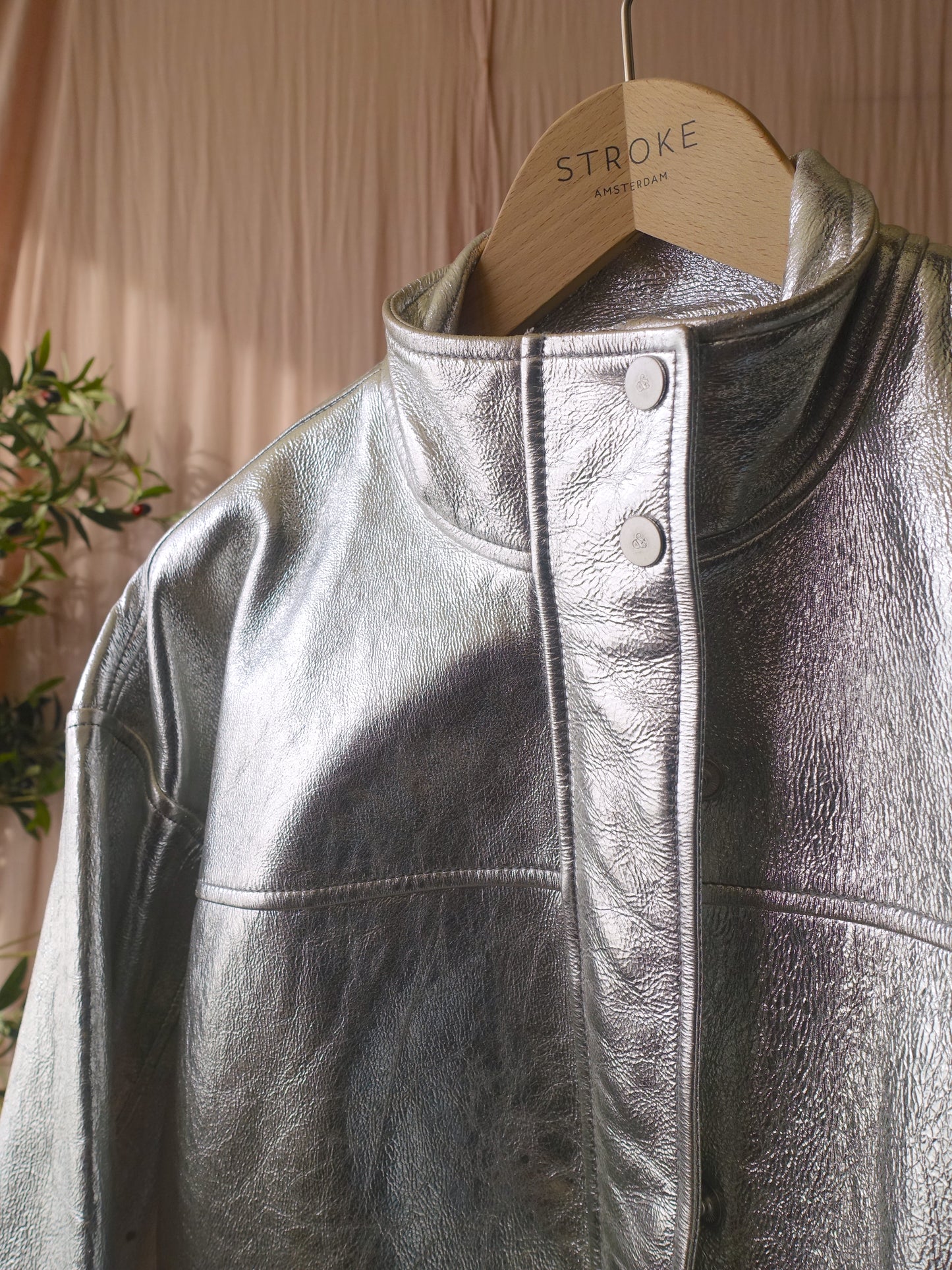 Scotch & Soda premium metallic leather jacket