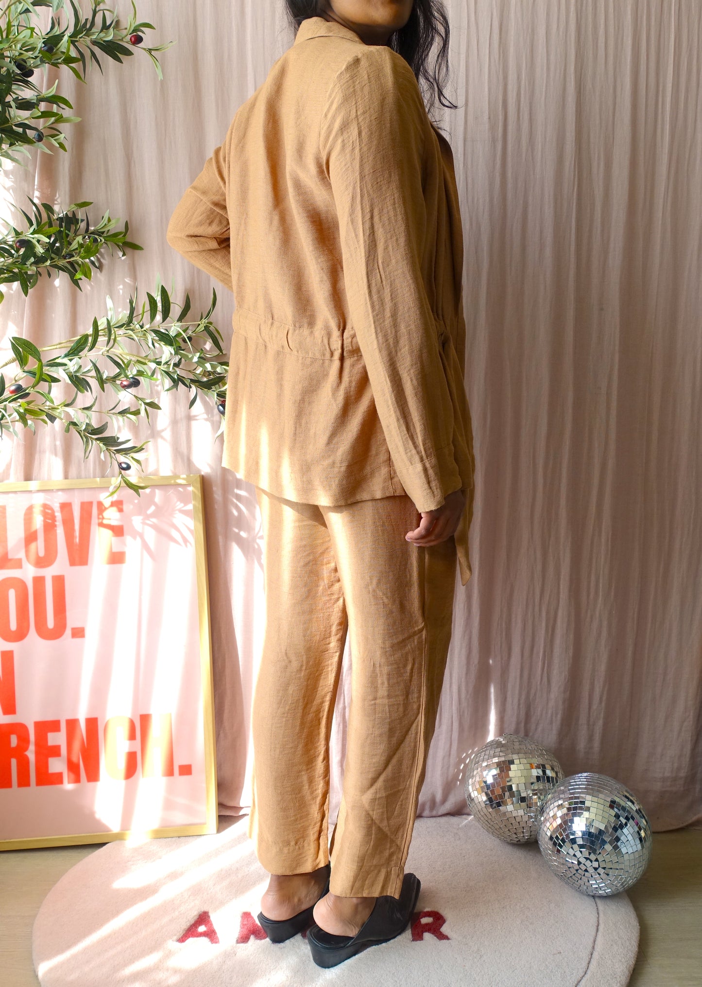 Scotch & Soda linnenmix blazer toffee