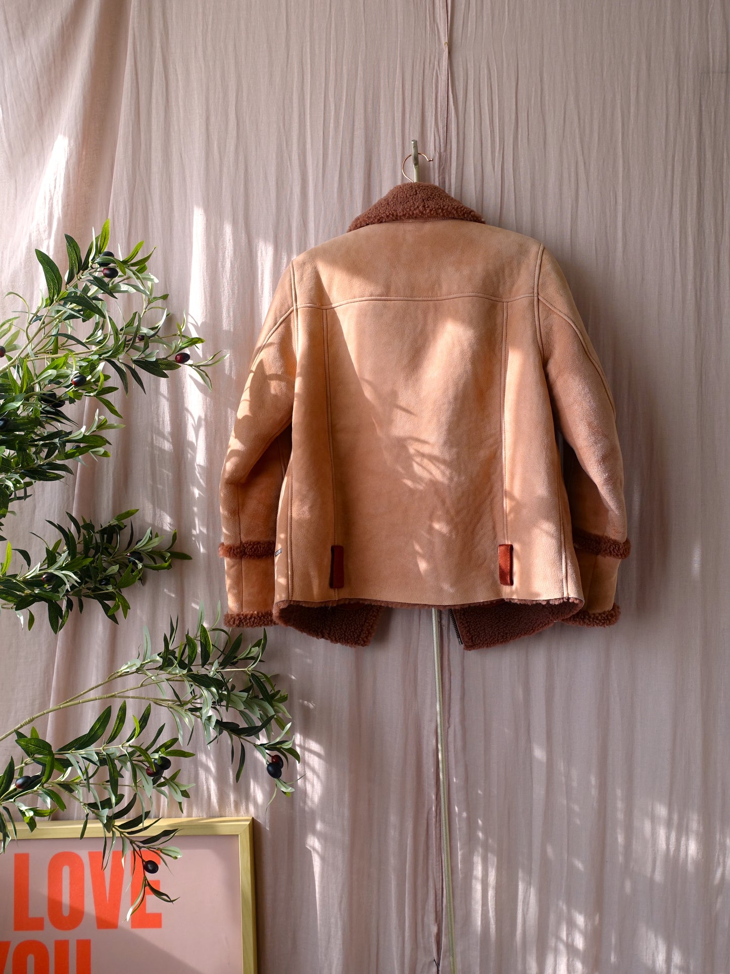 Scotch & Soda sherpa suede piloten jack copper brick