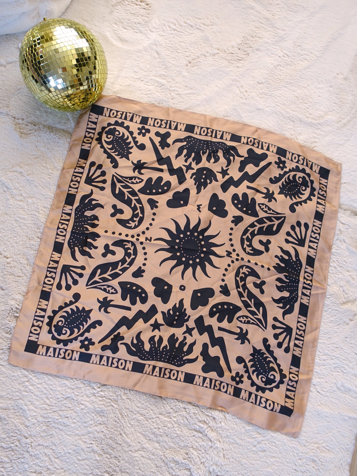 Scotch & Soda Maison boho banana scarf beige