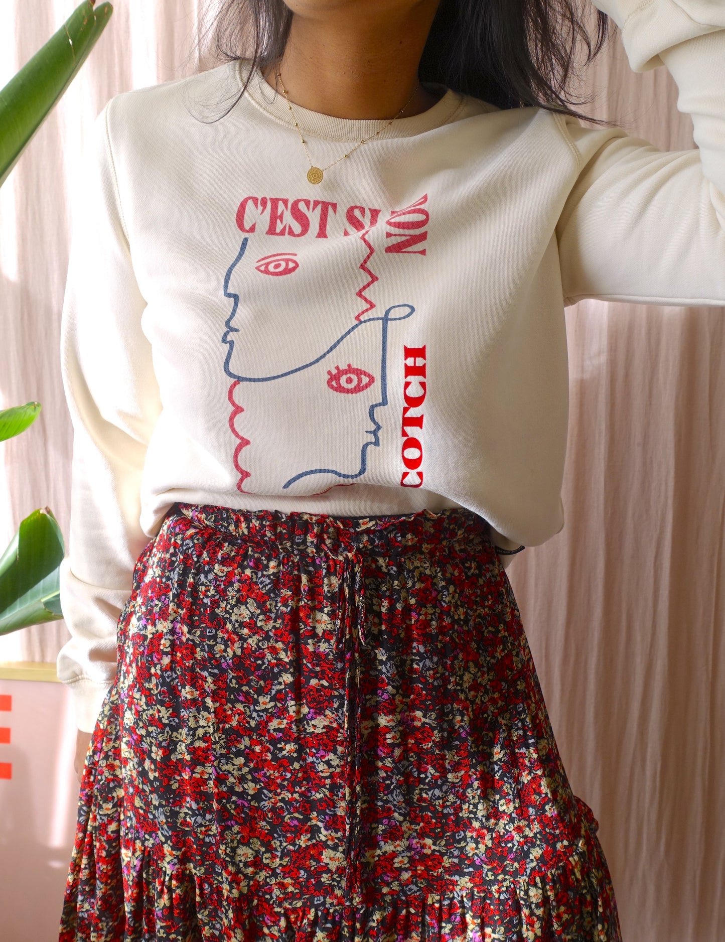 SET high rise viscose floral rok