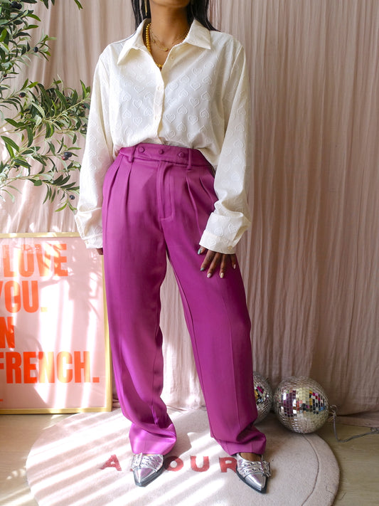Scotch & Soda high waist wide leg pantalon orchid