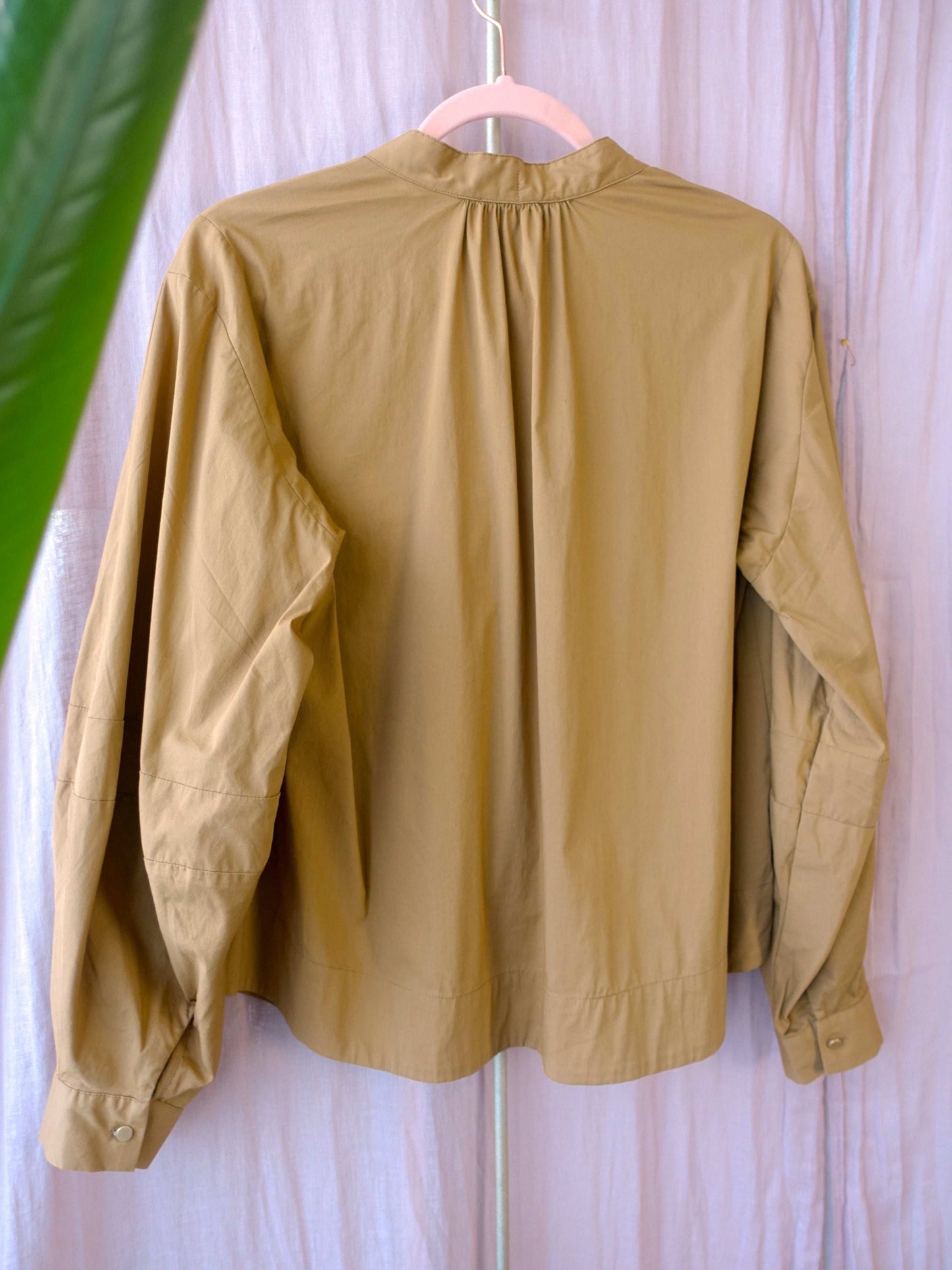 Scotch & Soda crispy cotton bowtie top camel
