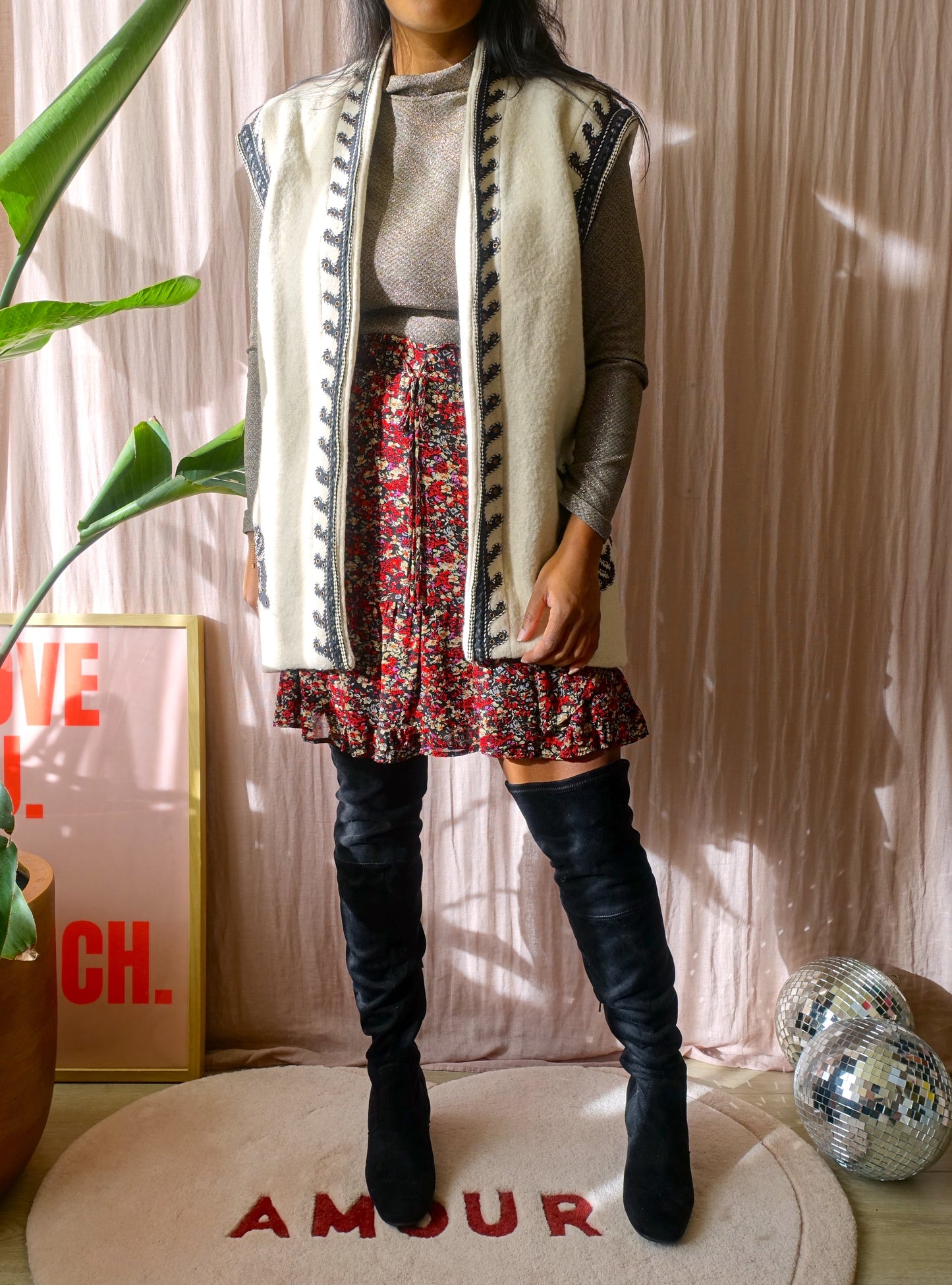 SET high rise viscose floral rok