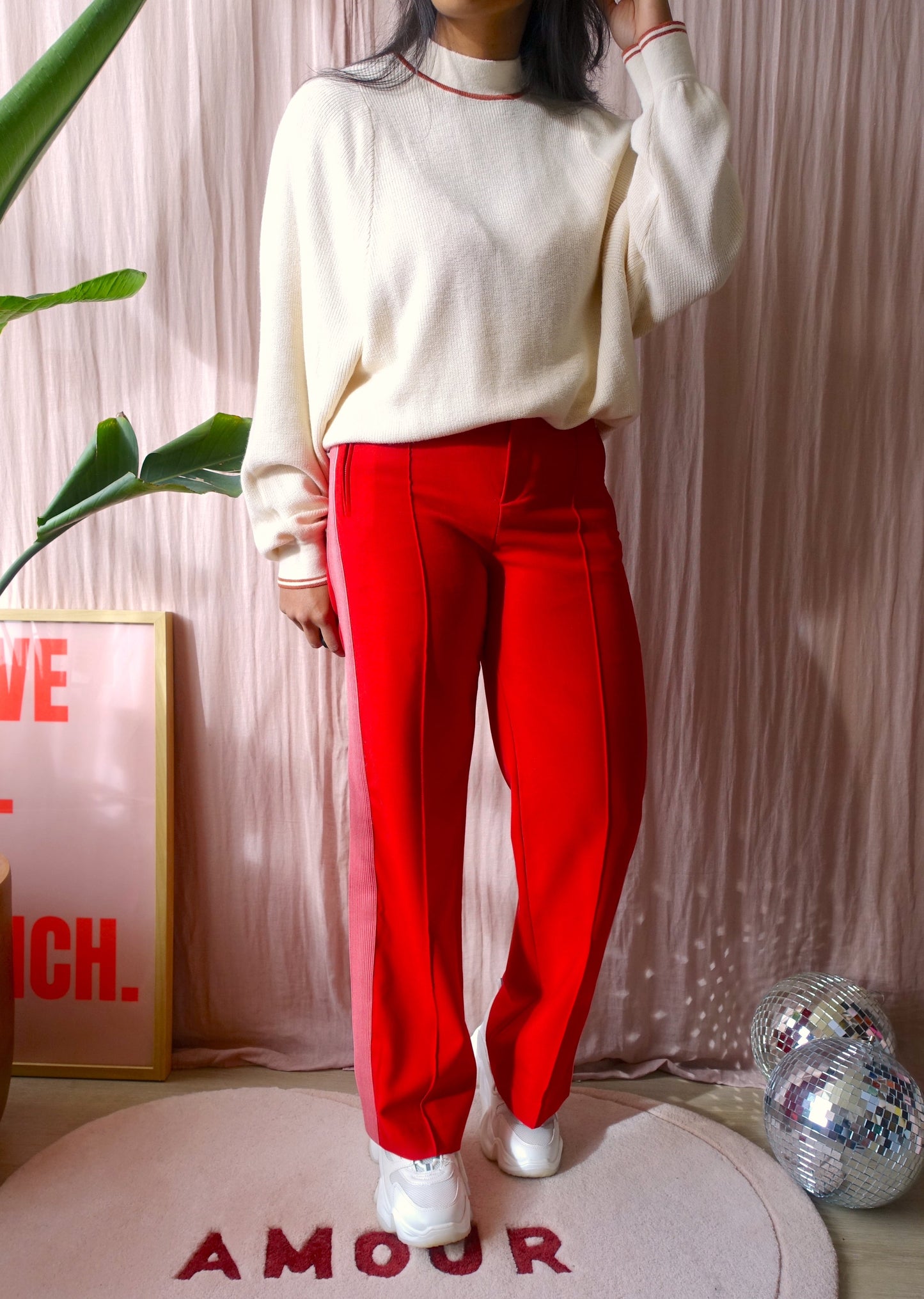 Drykorn high rise wide leg trousers rood