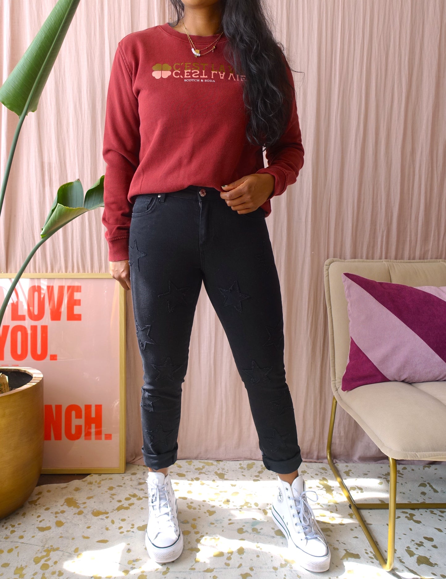 Scotch & Soda c'est la vie sweater bordeaux