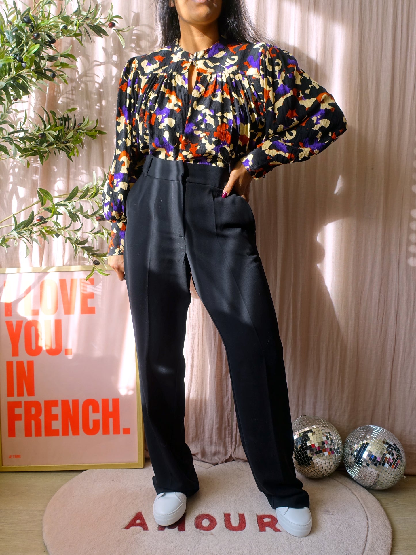 Selected Femme viscose leo print blouse holda