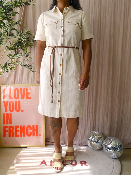 Sézane organic denim jurk ecru