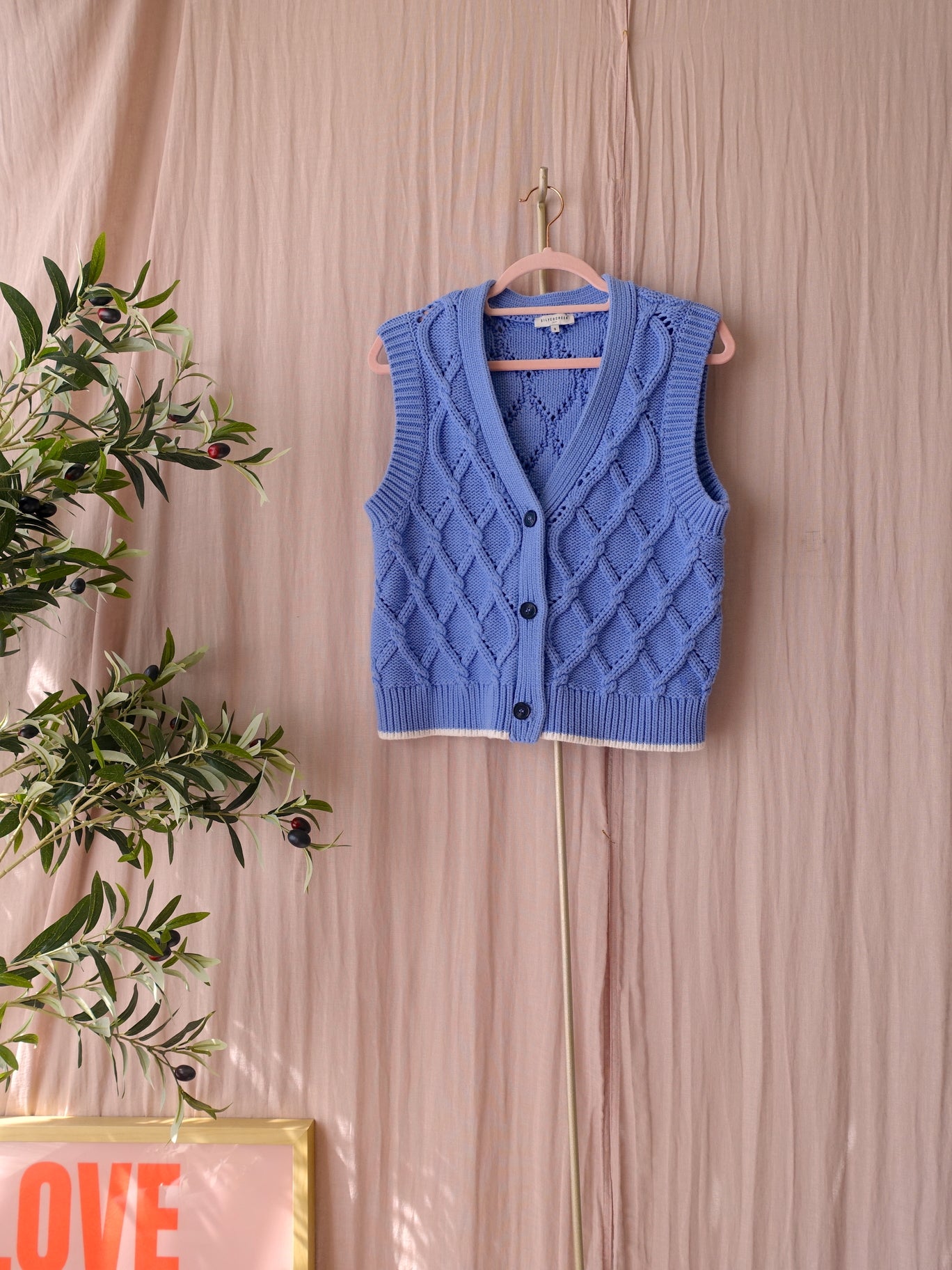 Silvercreek Phyllis cable gilet jacaranda