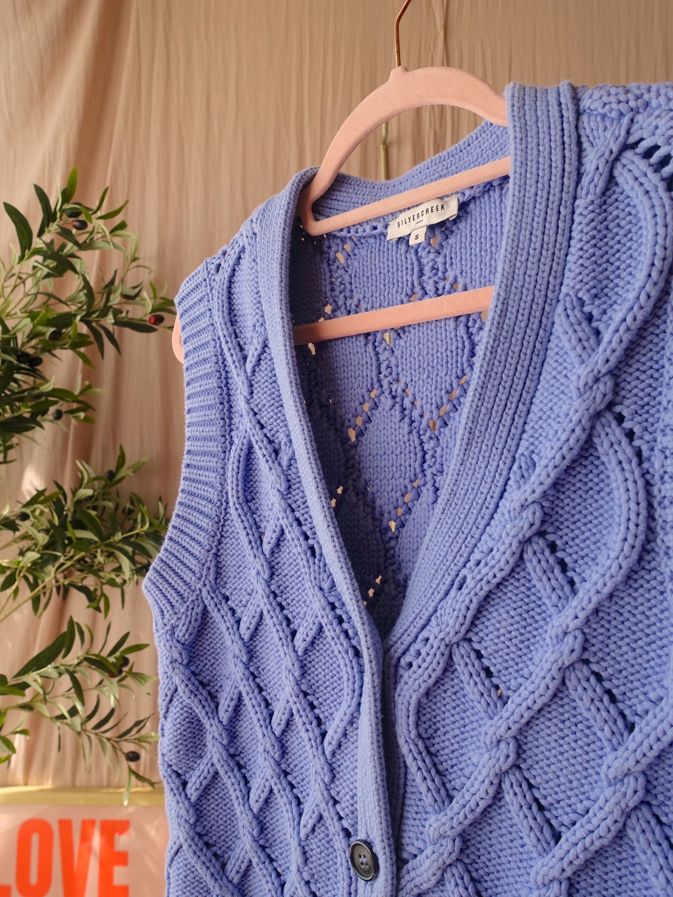 Silvercreek Phyllis cable gilet jacaranda