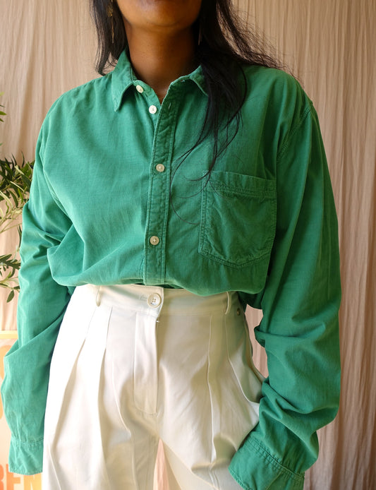 Sissy-Boy corduroy loose fit shirt court green
