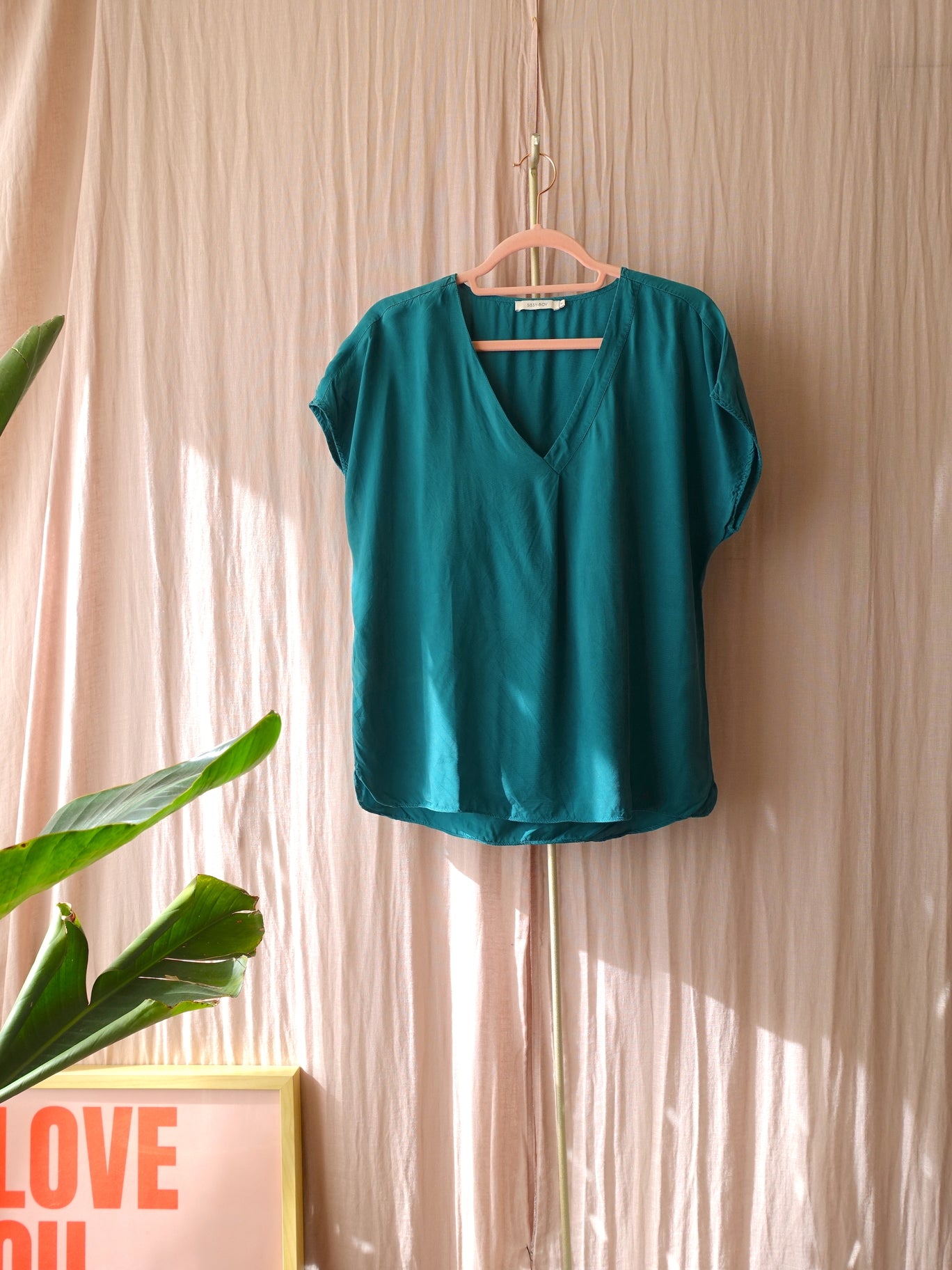 Sissy-Boy v-hals cupro top deep teal