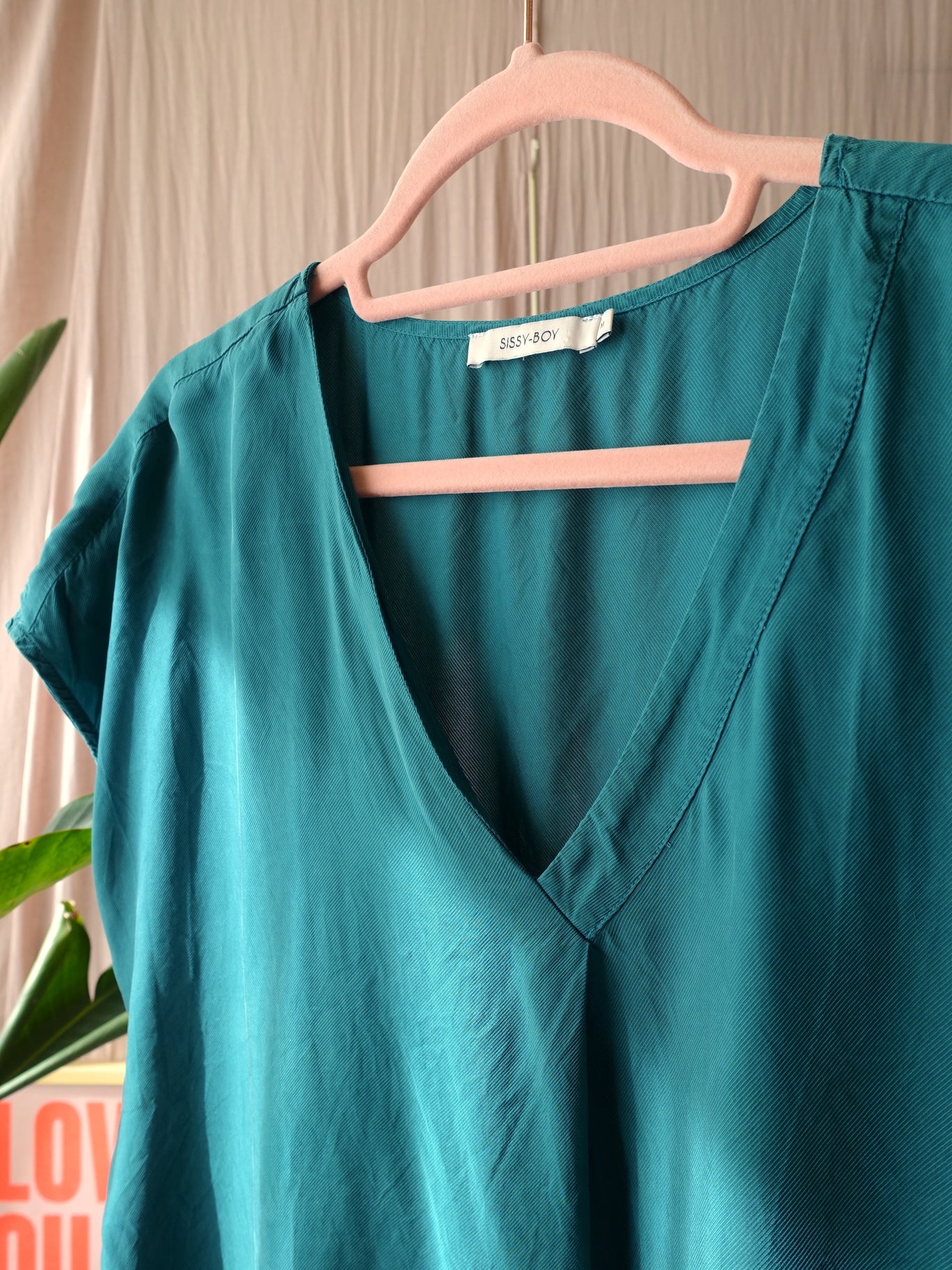 Sissy-Boy v-hals cupro top deep teal