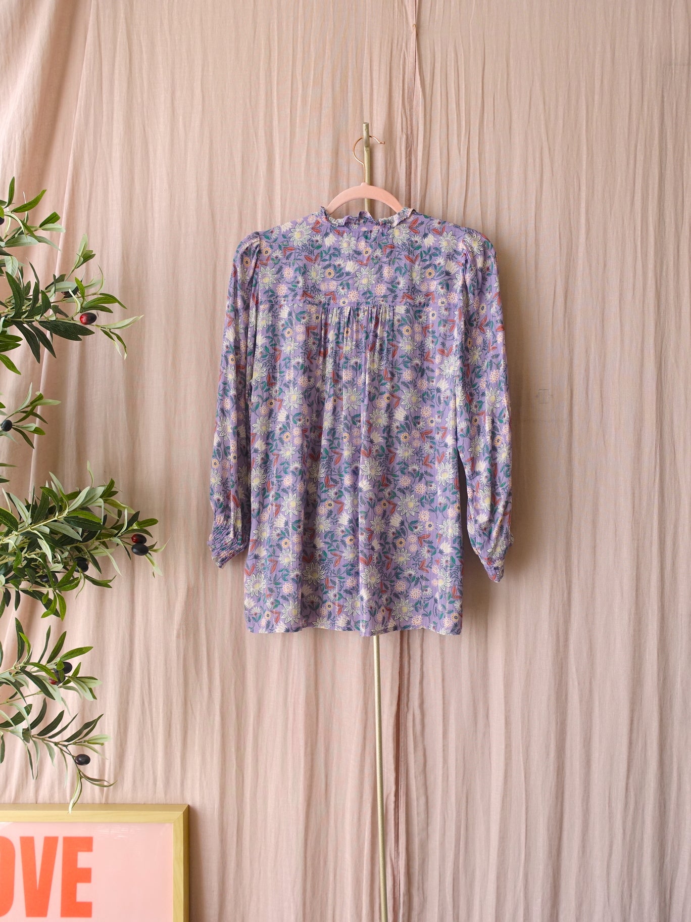 Sissy-Boy floral lurex top lila