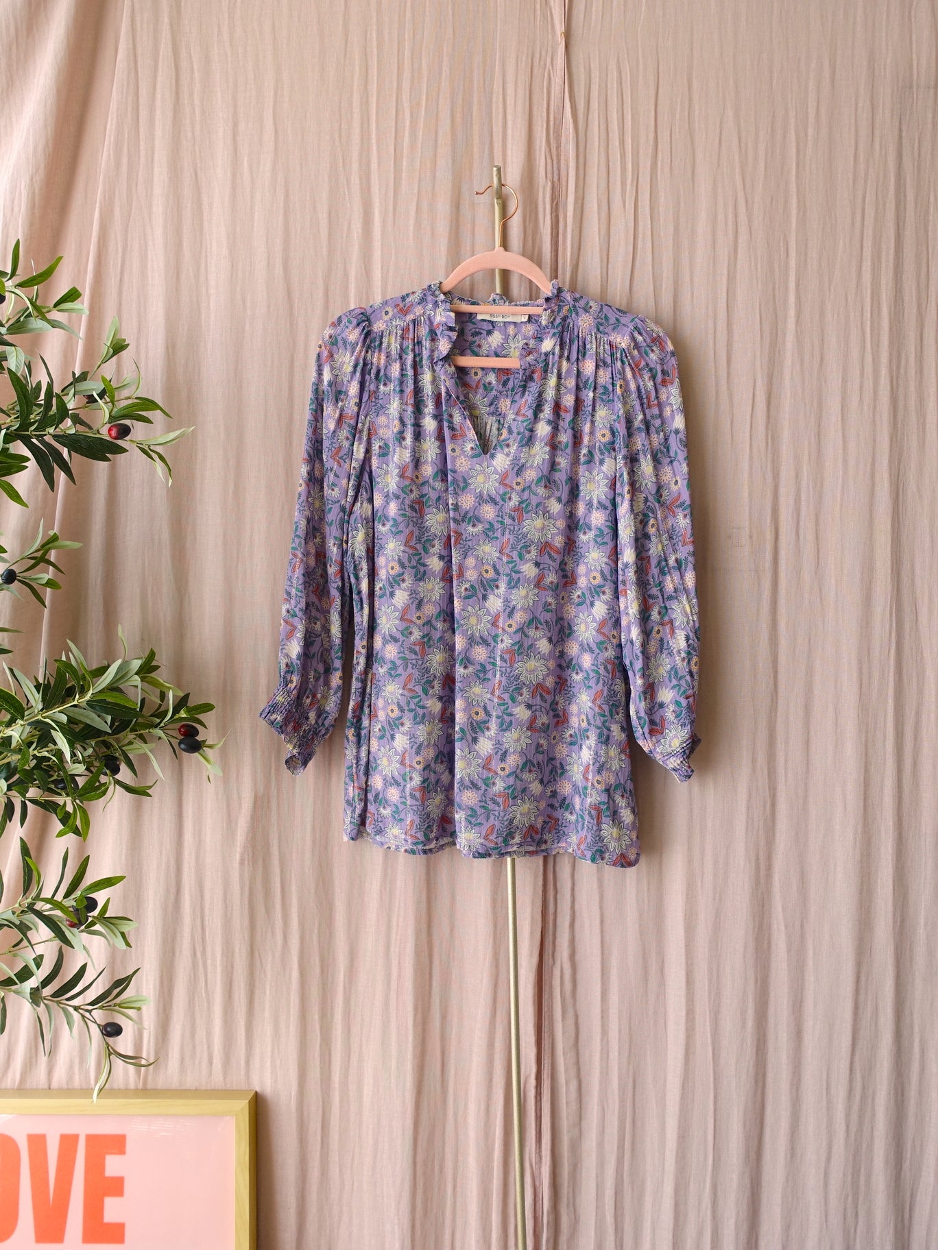 Sissy-Boy floral lurex top lila