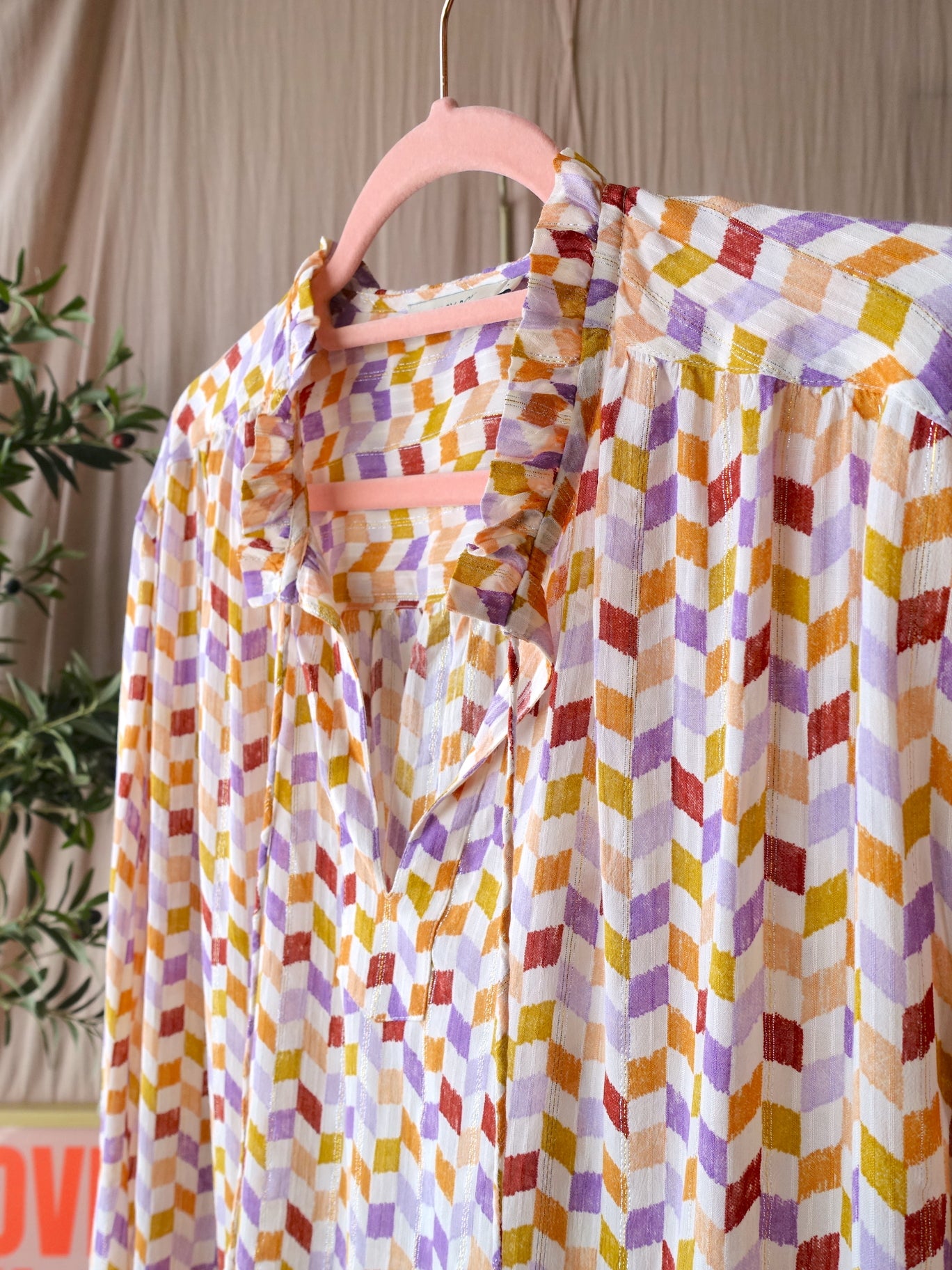Sissy-Boy checkered lurex top