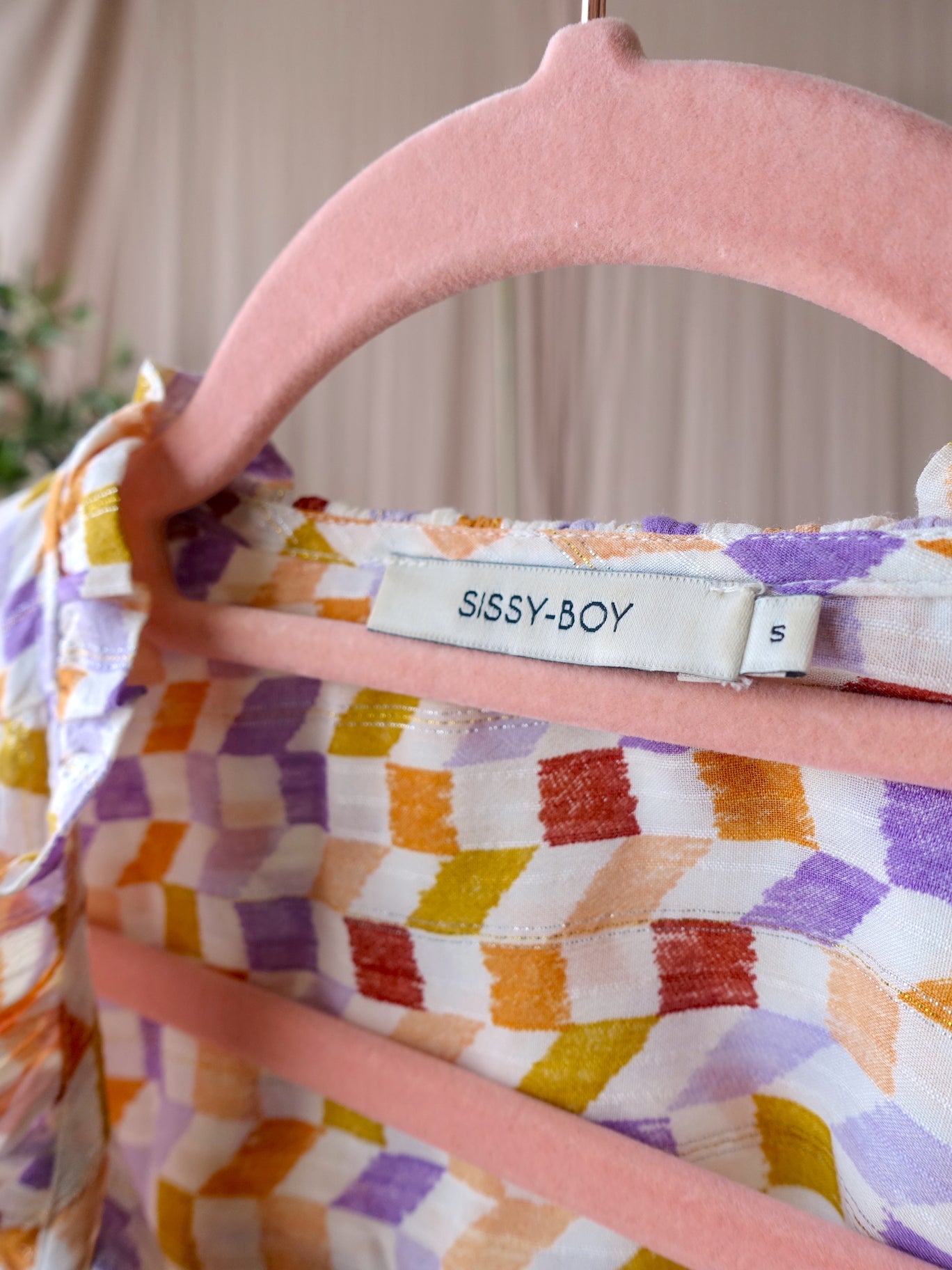 Sissy-Boy checkered lurex top