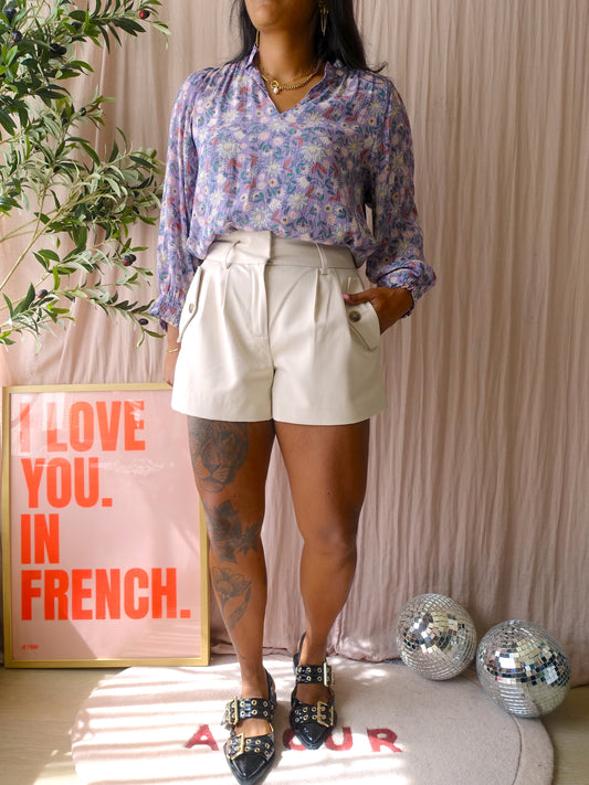 Sissy-Boy floral lurex top lila