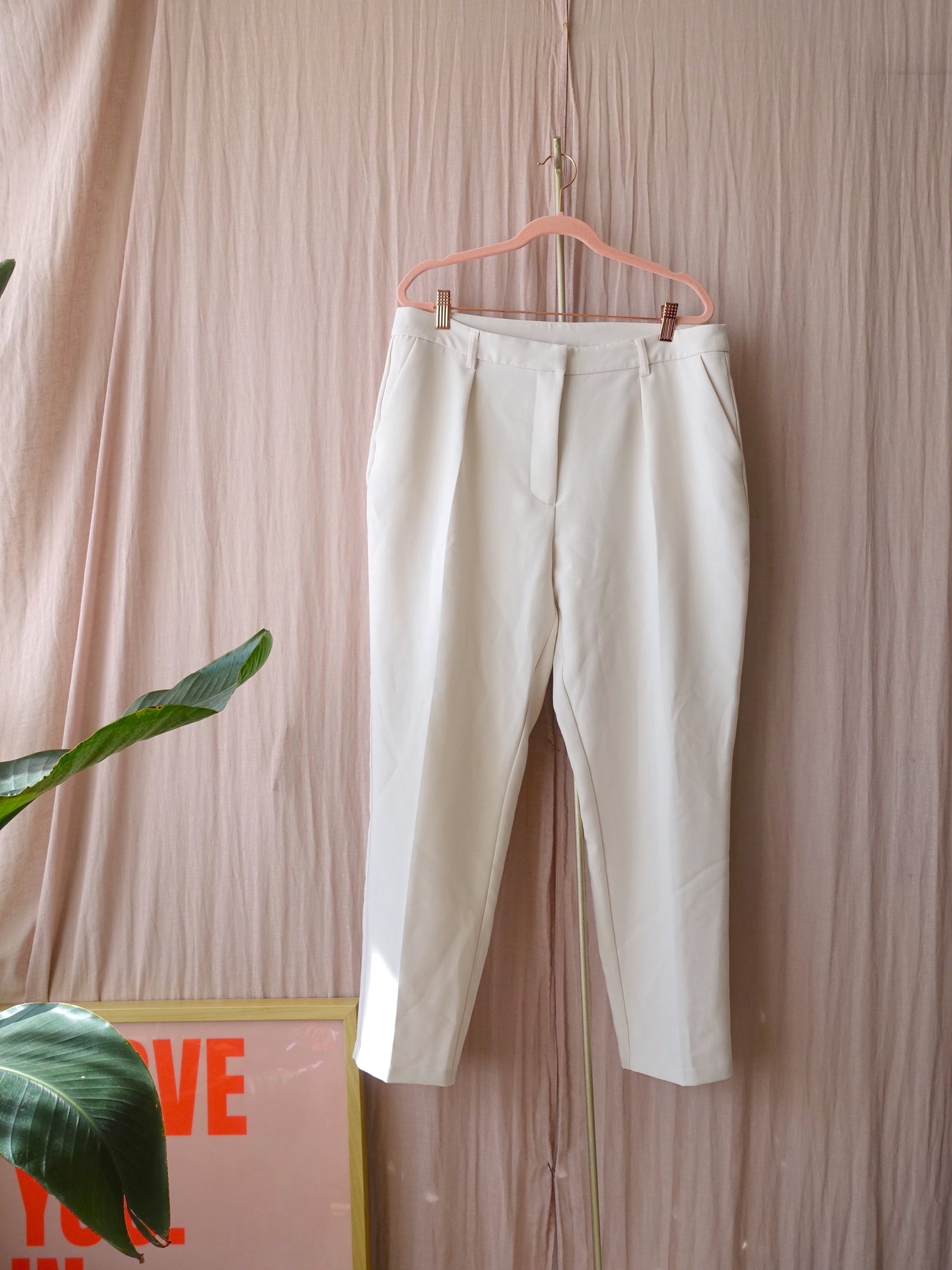 Shoeby vita straight fit powersuit pants gebroken wit