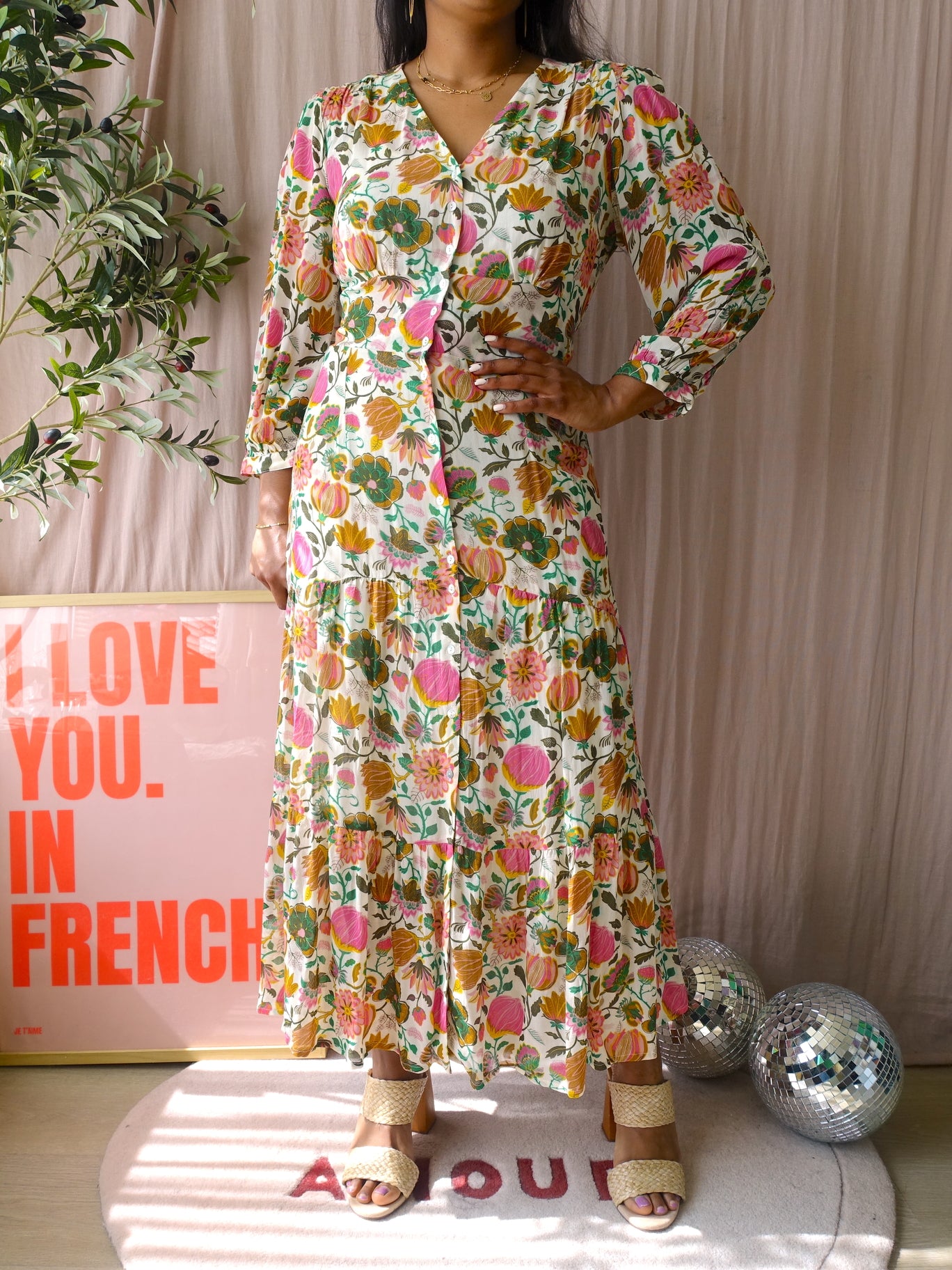 Sissy-Boy botanical print viscose maxi jurk