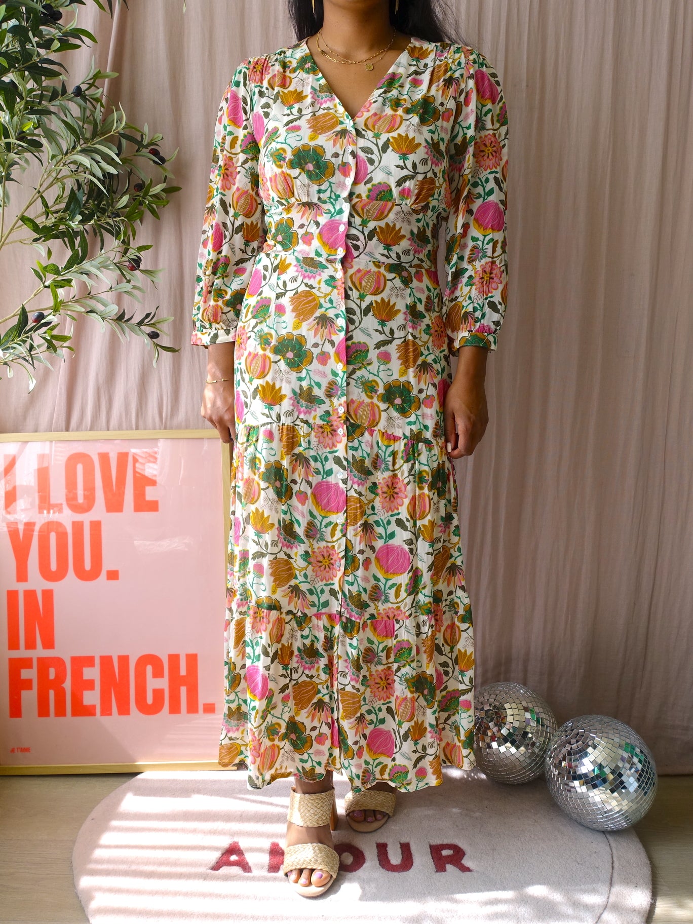 Sissy-Boy botanical print viscose maxi jurk