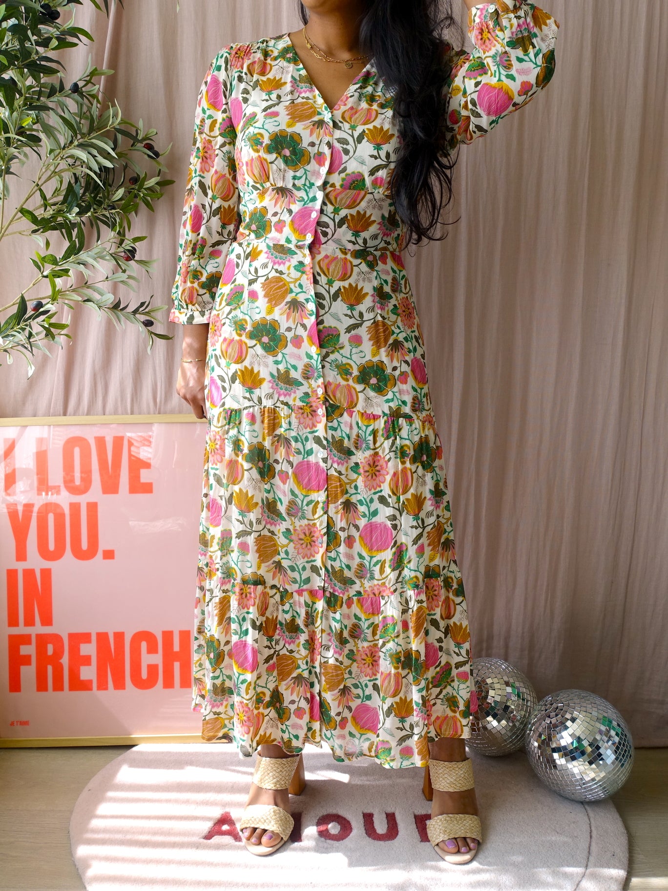 Sissy-Boy botanical print viscose maxi jurk