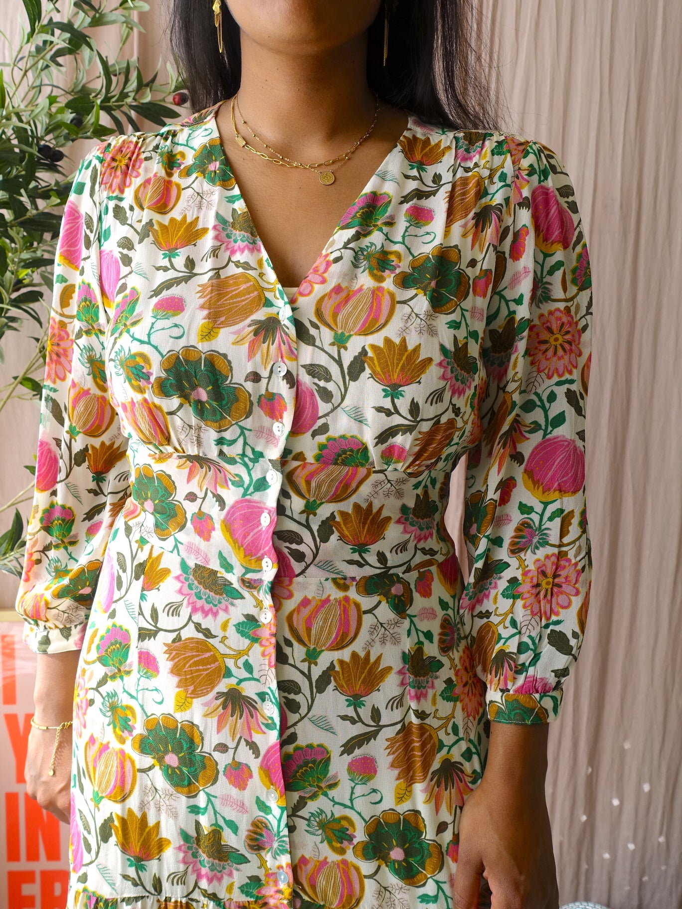 Sissy-Boy botanical print viscose maxi jurk