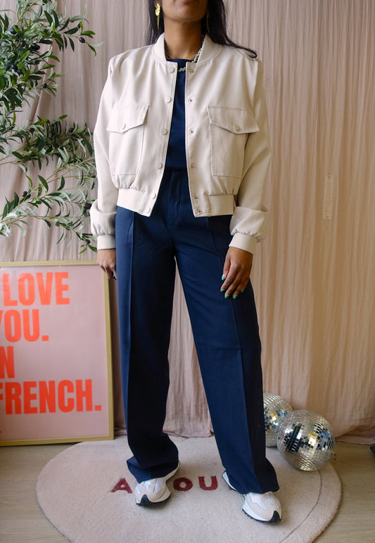 SisterS Point cropped bomberjack creme