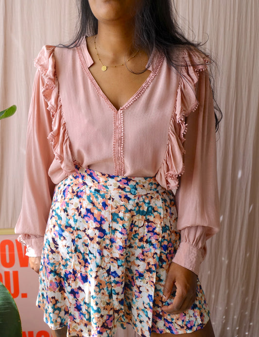 Sofie Schnoor the boho ruffle top quartz pink