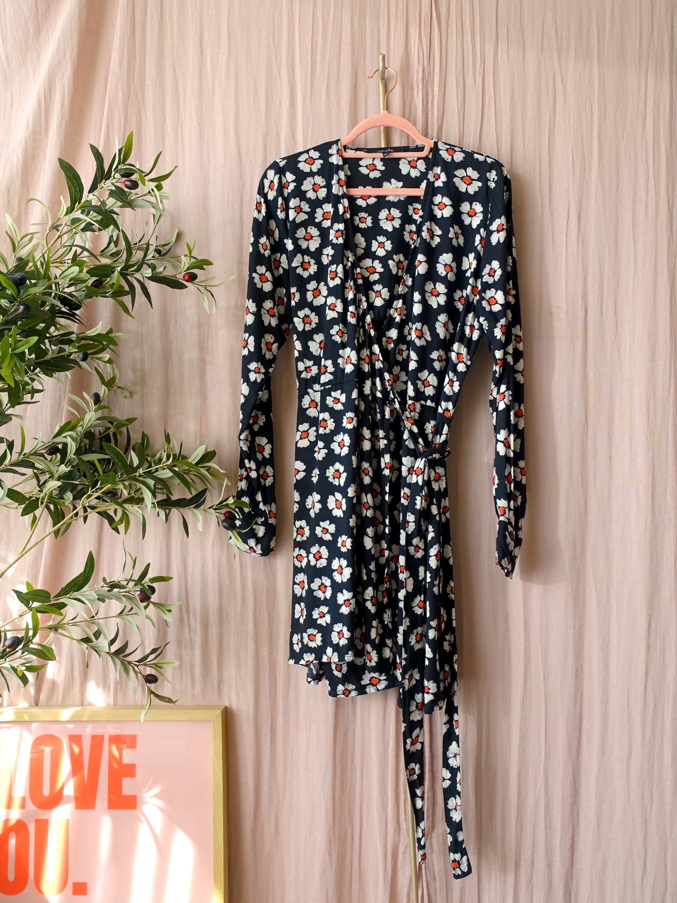 Stieglitz viscose wrap over daisy jurk
