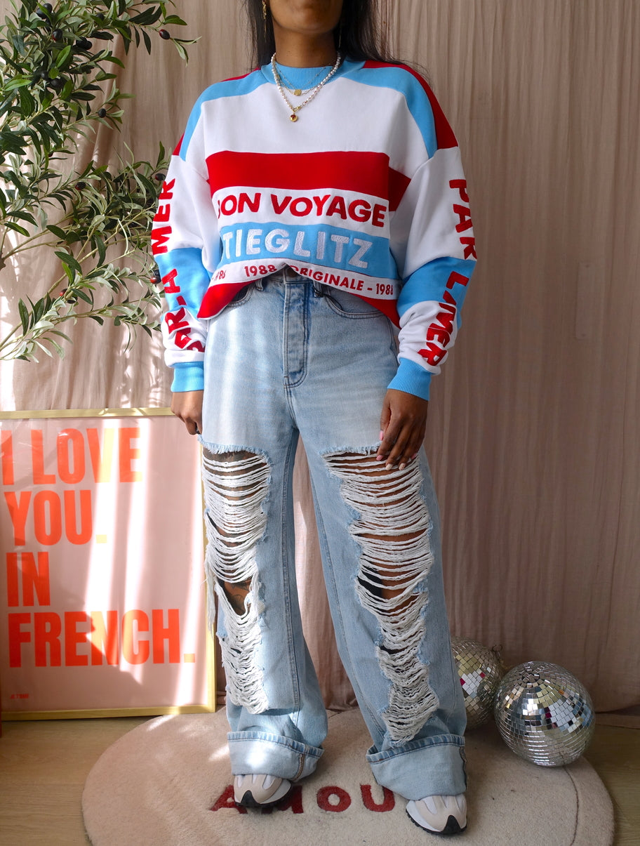 Lois skater loose fit jeans vignon destroy bleach