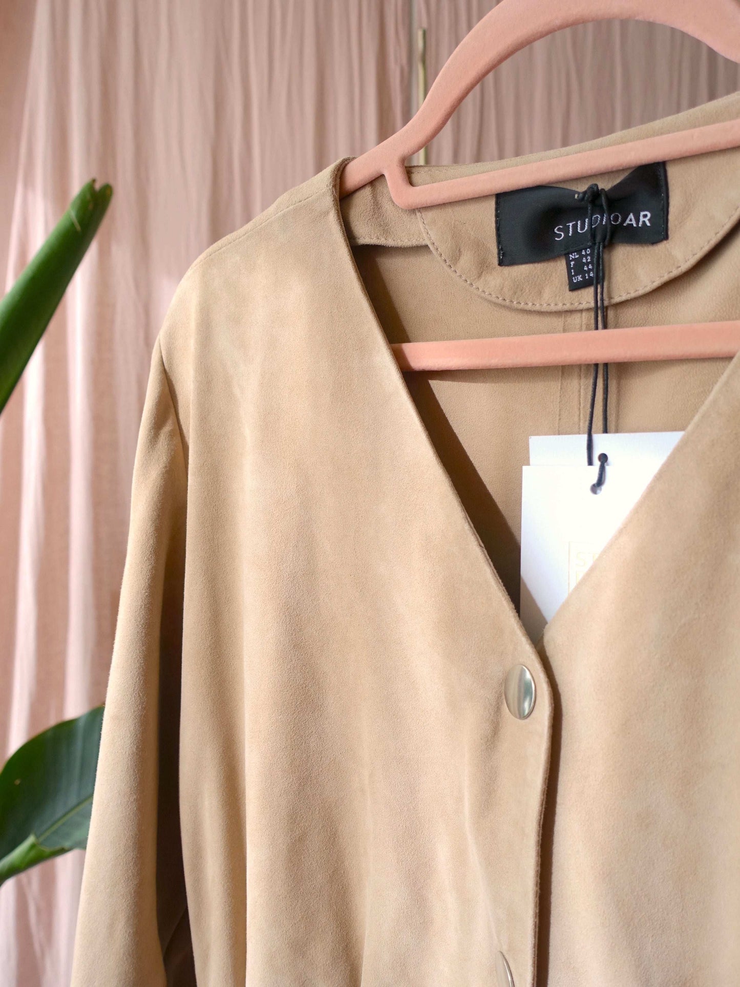 Studio AR goat leather dress beige