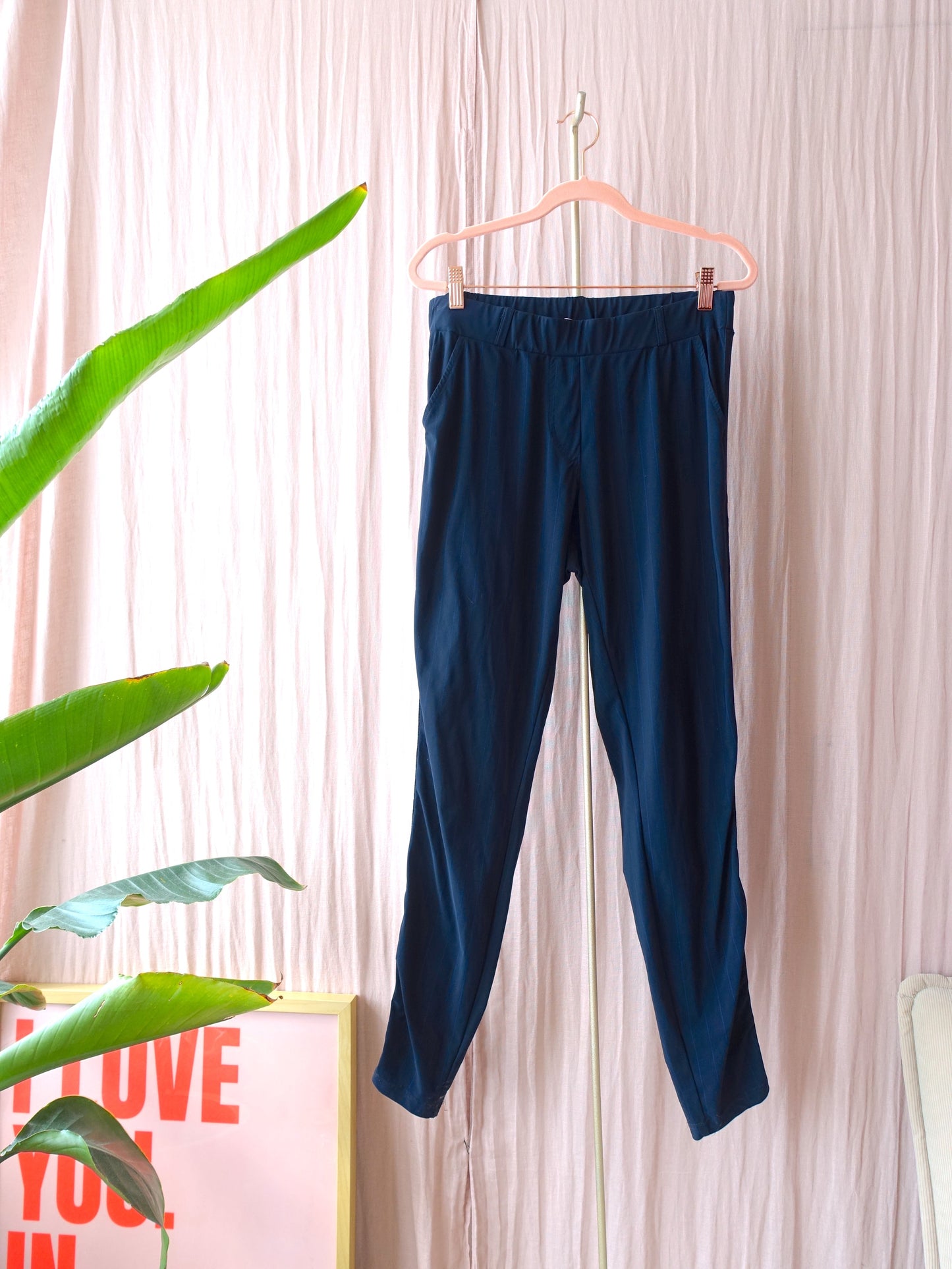 Studio Anneloes pinstripe travel quality pants navy
