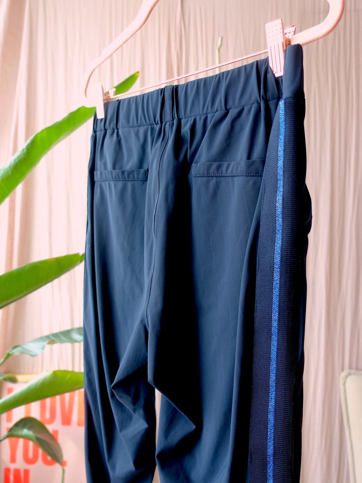 Studio Anneloes pinstripe travel quality pants navy