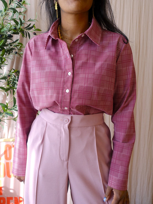 Studio Anneloes travel quality checkered blouse ruby