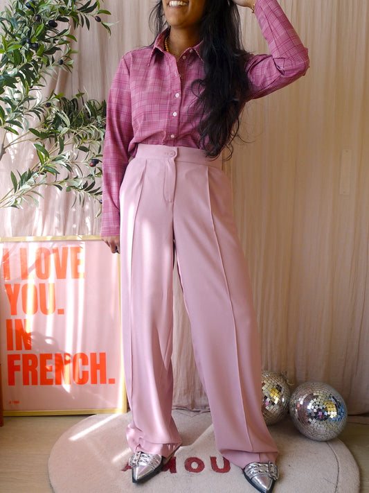 Studio Anneloes travel quality checkered blouse ruby