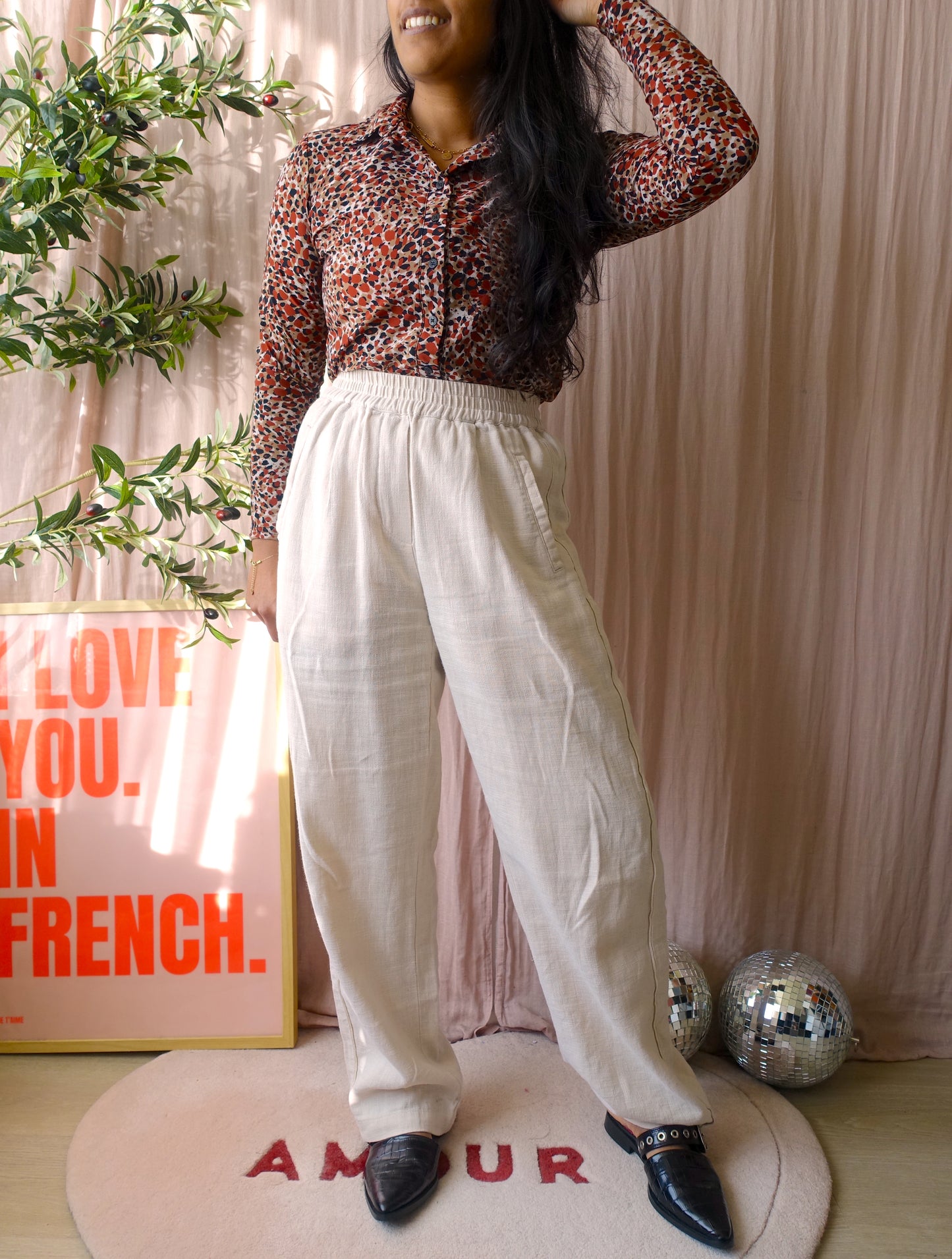 JC Sophie ramie high waist wide leg natural