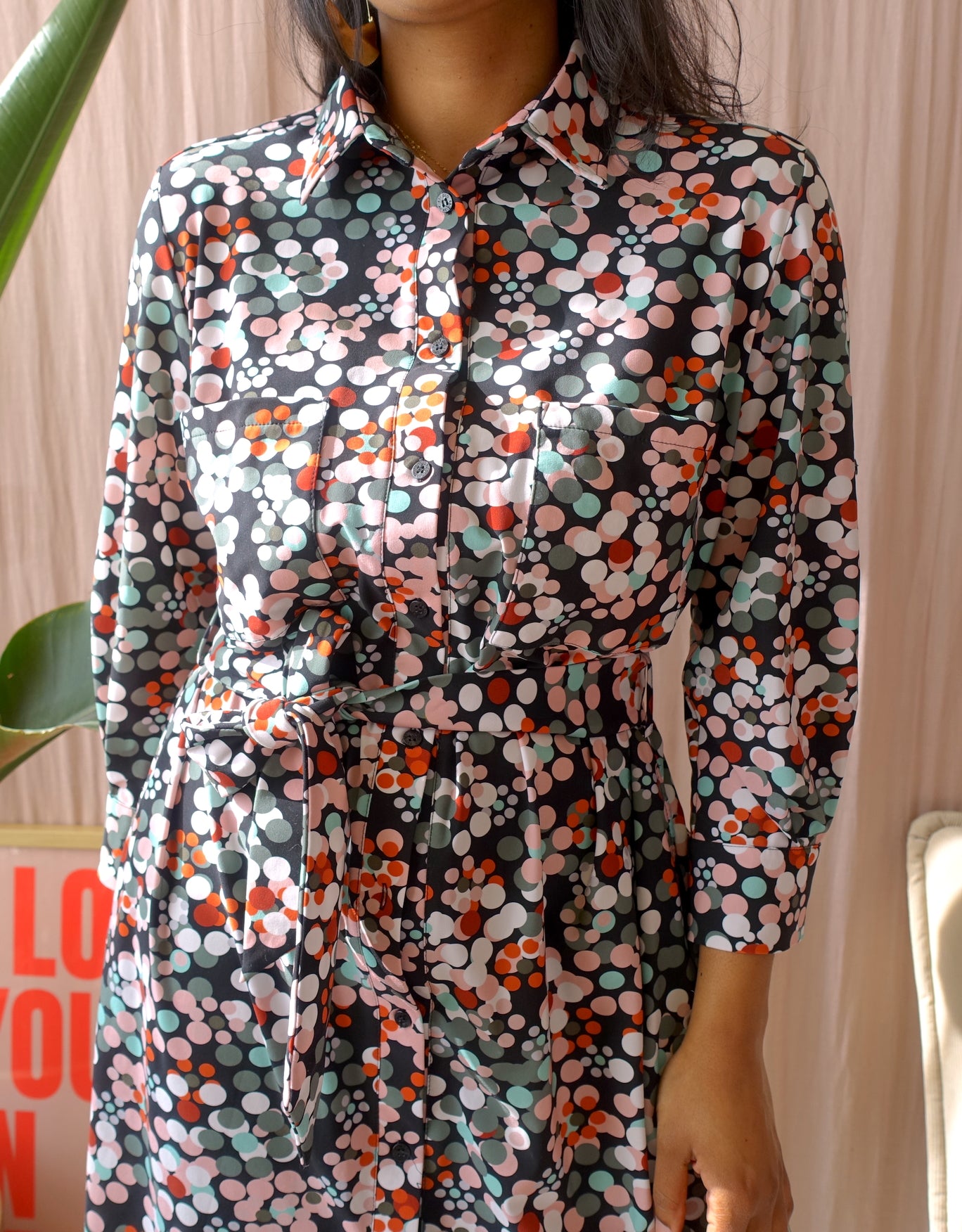 Studio Anneloes travel quality dot print midi jurk