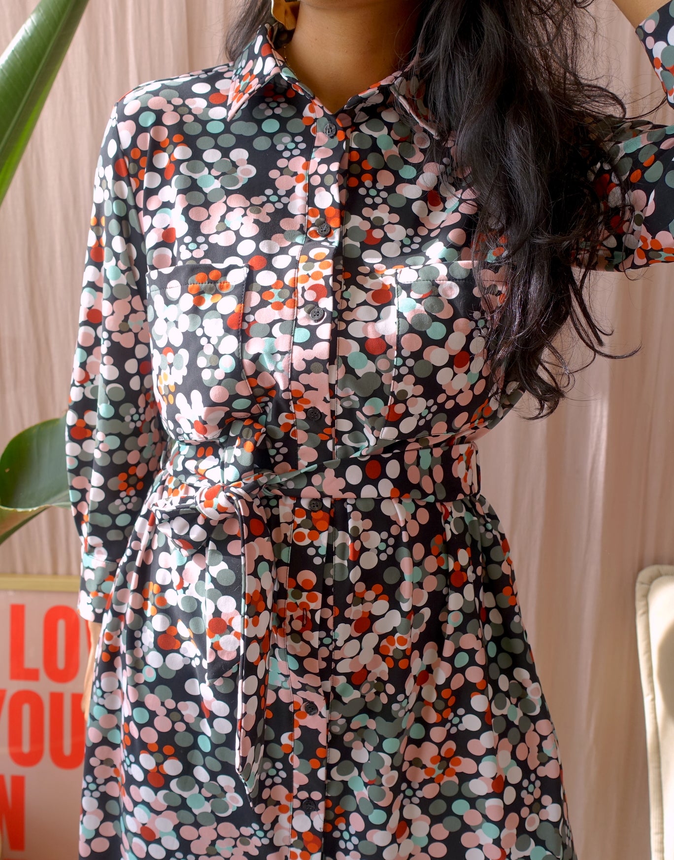Studio Anneloes travel quality dot print midi jurk