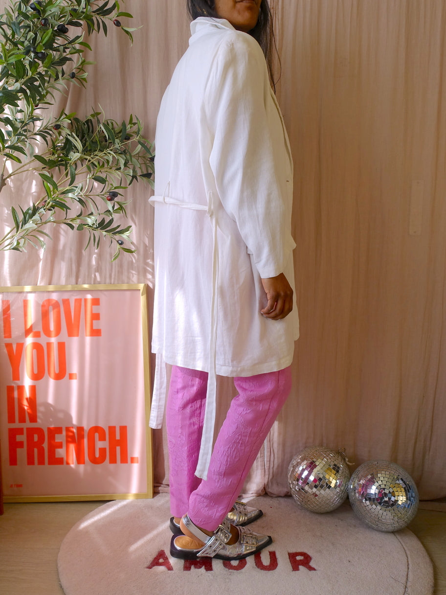 Studio Palmén relaxed fit linnen blazer white